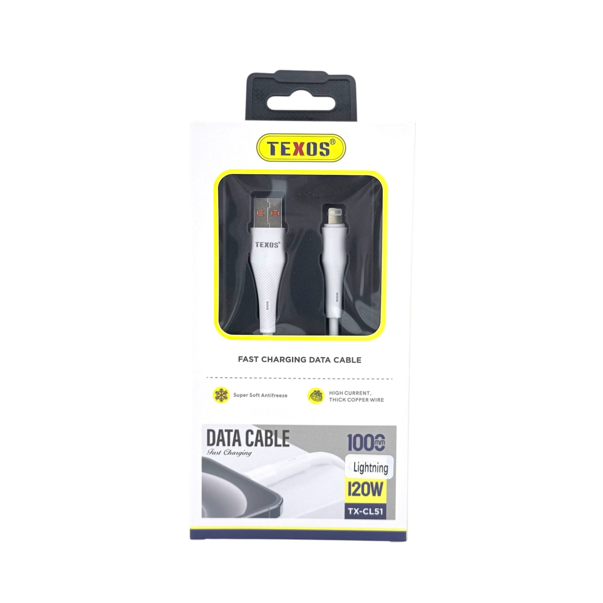 TEXOS 120W Fast Charging Data Cable TX-CL51, 1 Meter