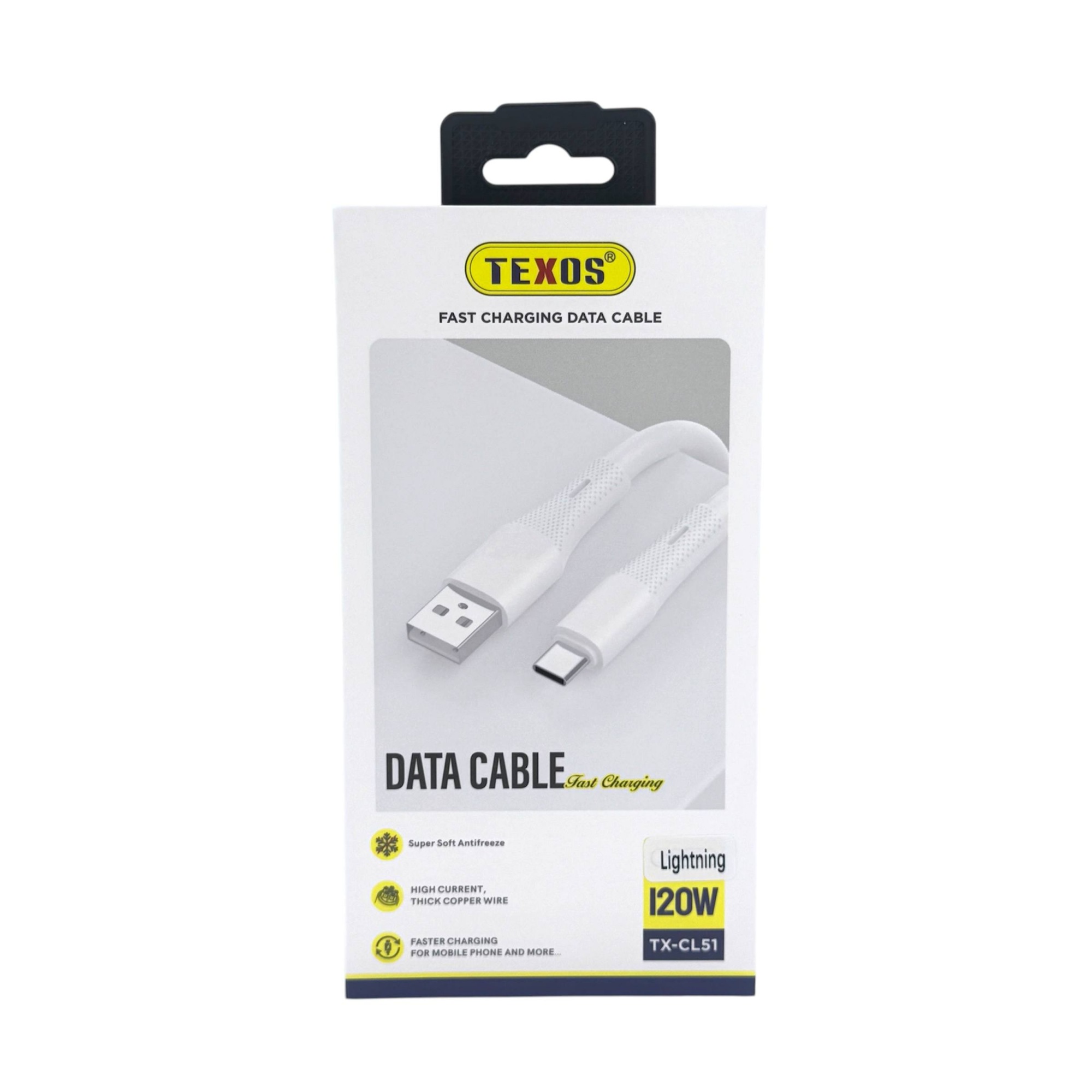 TEXOS 120W Fast Charging Data Cable TX-CL51, 1 Meter — image 2