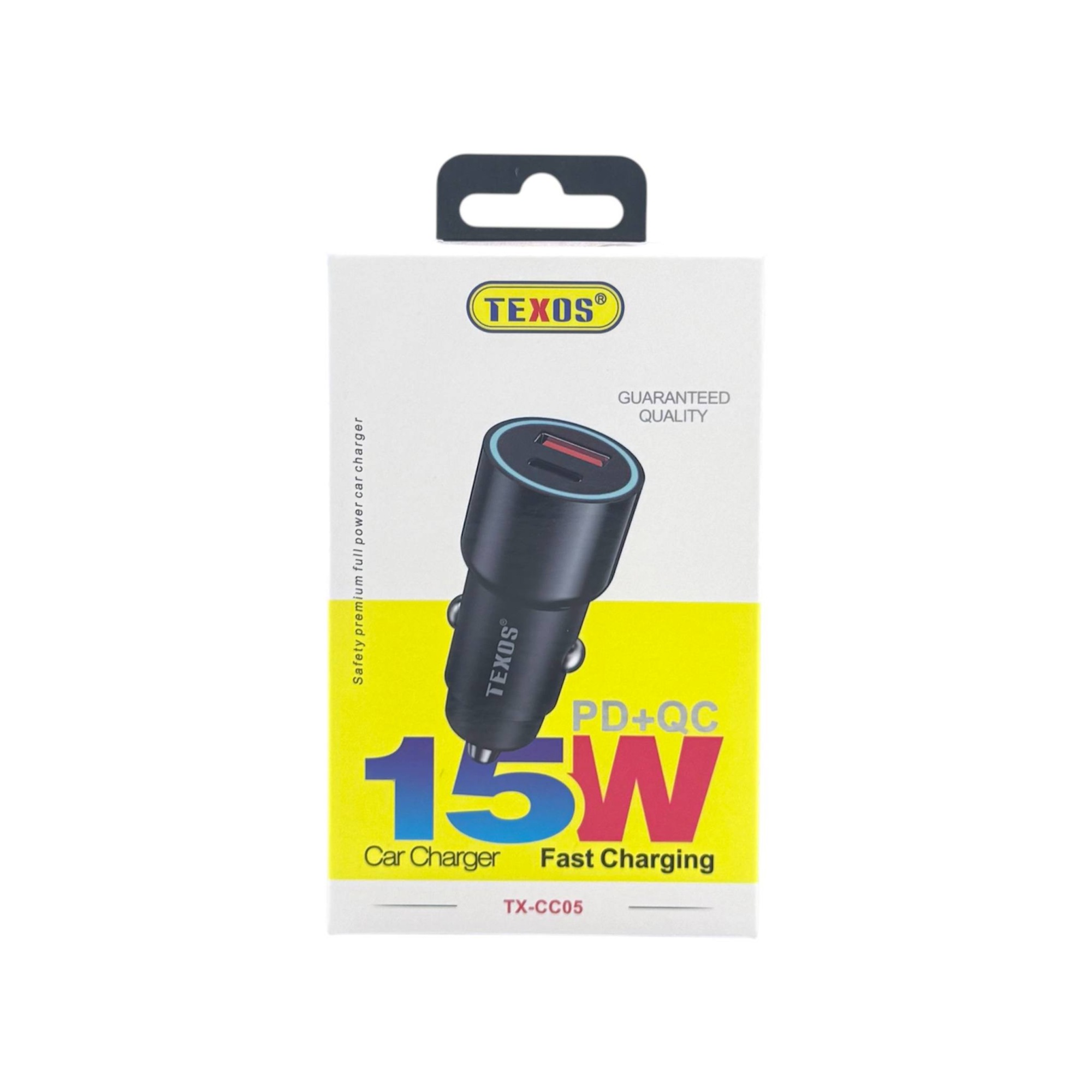 Texos 15W PD + QC Dual Port Fast Car Charger TX-CC05