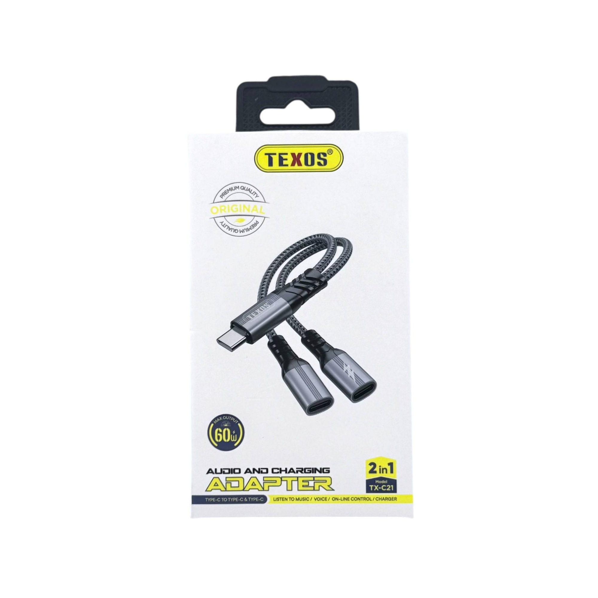 Texos 2-in-1 USB-C Audio and Charging Adapter