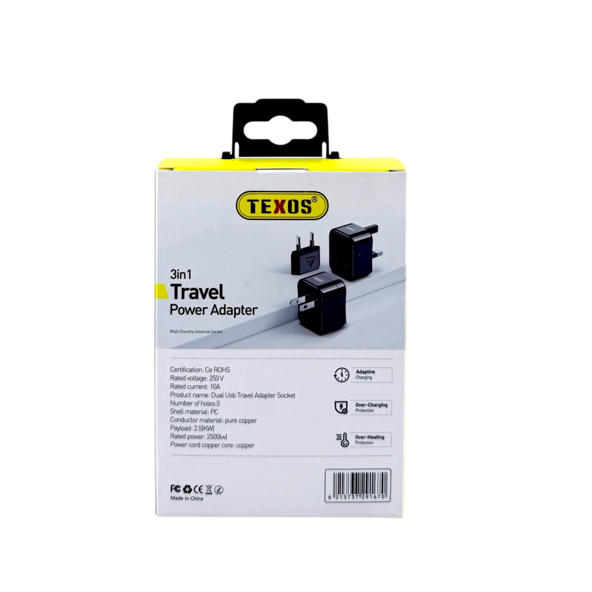 Texos 3-in-1 Universal Travel Power Adapter TX-TC30 — image 2