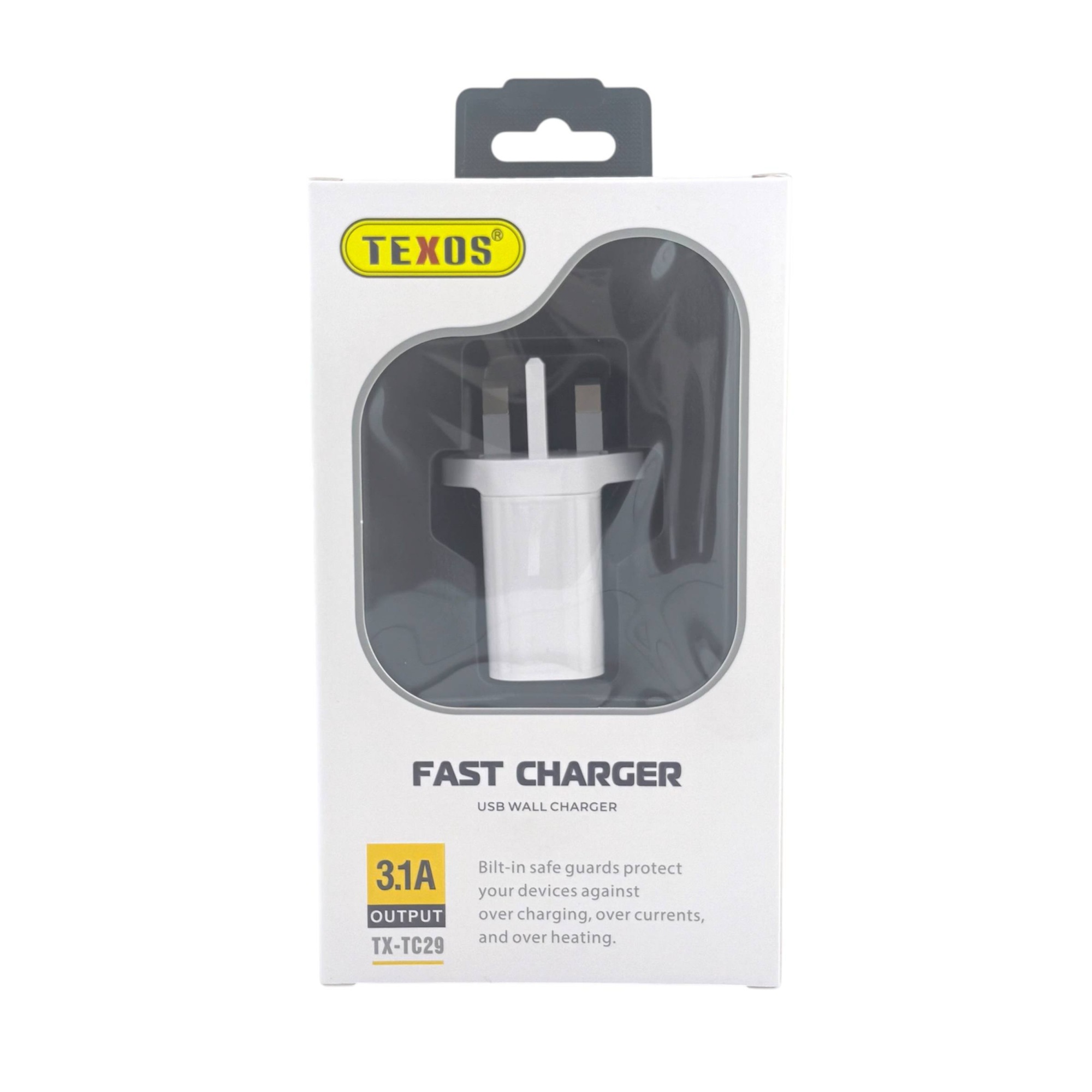 TEXOS 3.1A Fast USB Wall Charger with UK Plug, Overcharge Protection (TX-TC29) — image 2