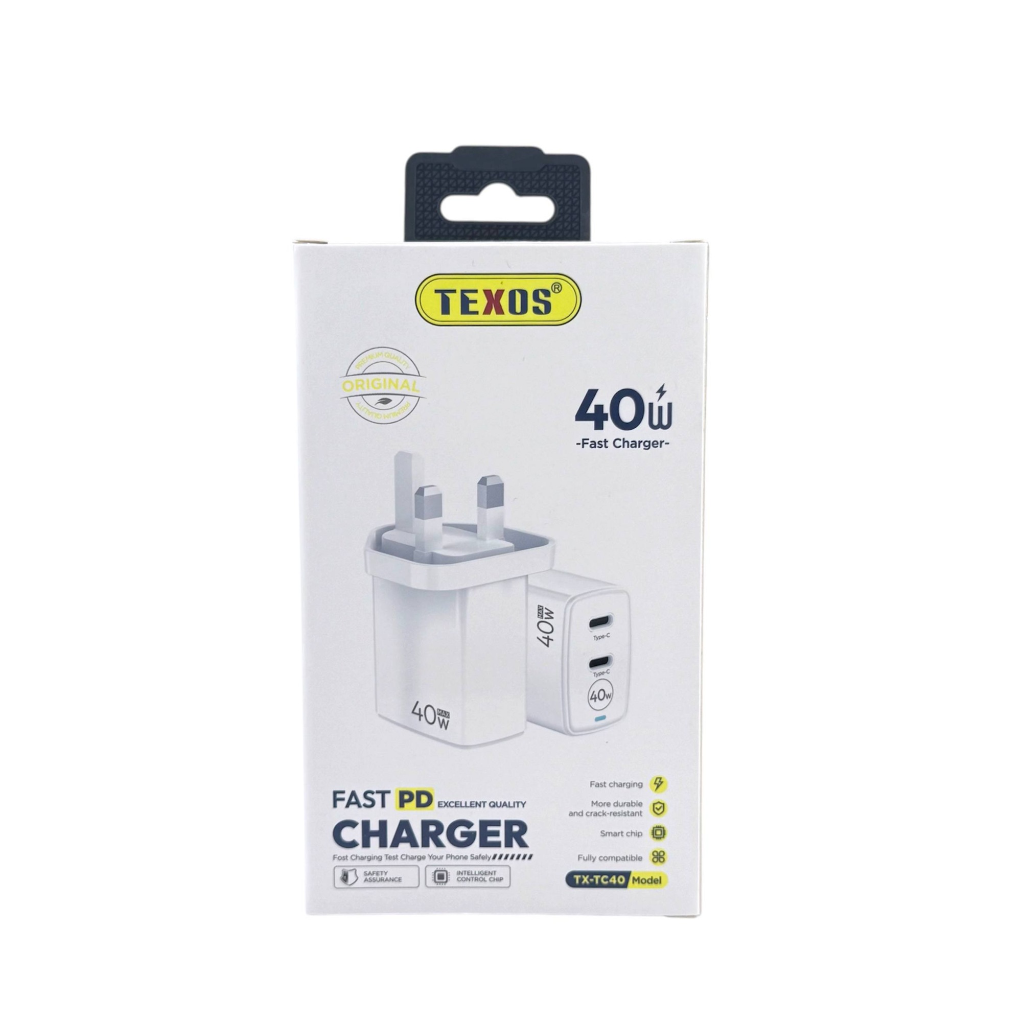 Texos 40W Dual Type-C PD Fast Charger TX-TC40