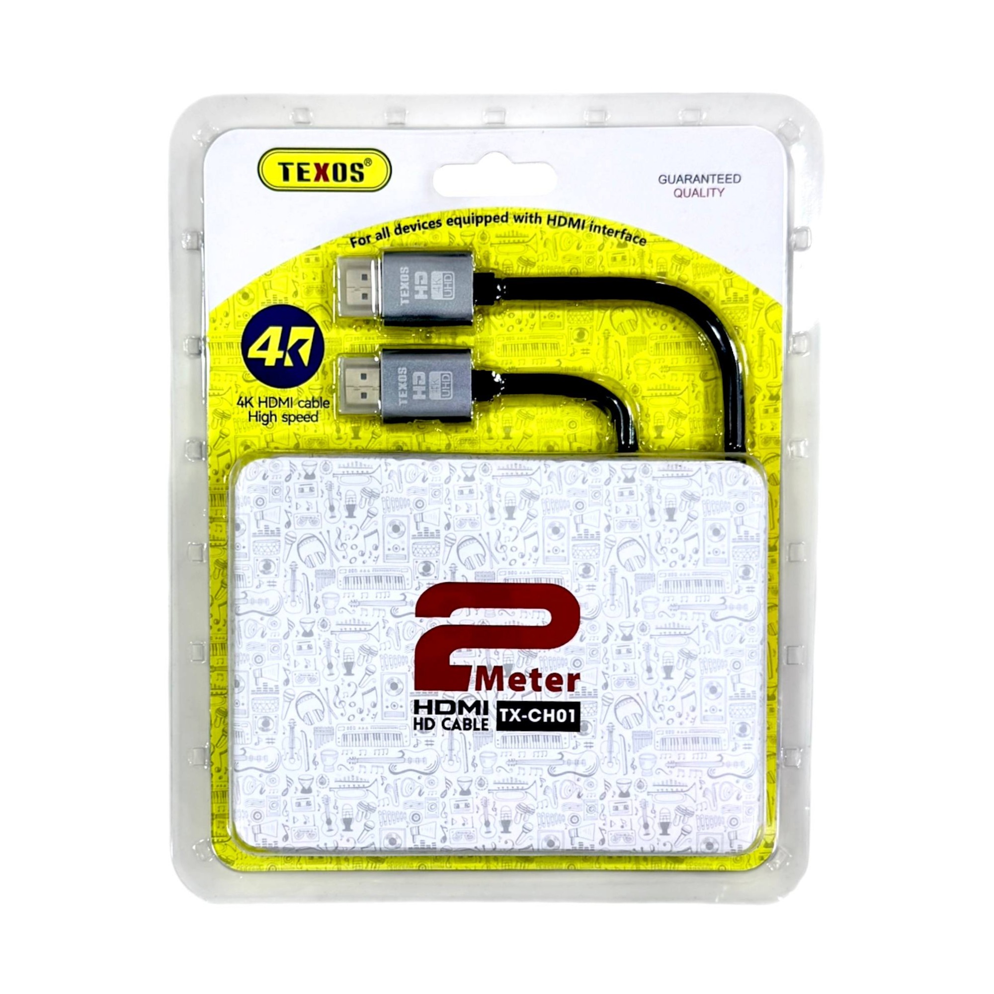 TEXOS 4K HDMI Cable - 2 Meter, High Speed HD Cable