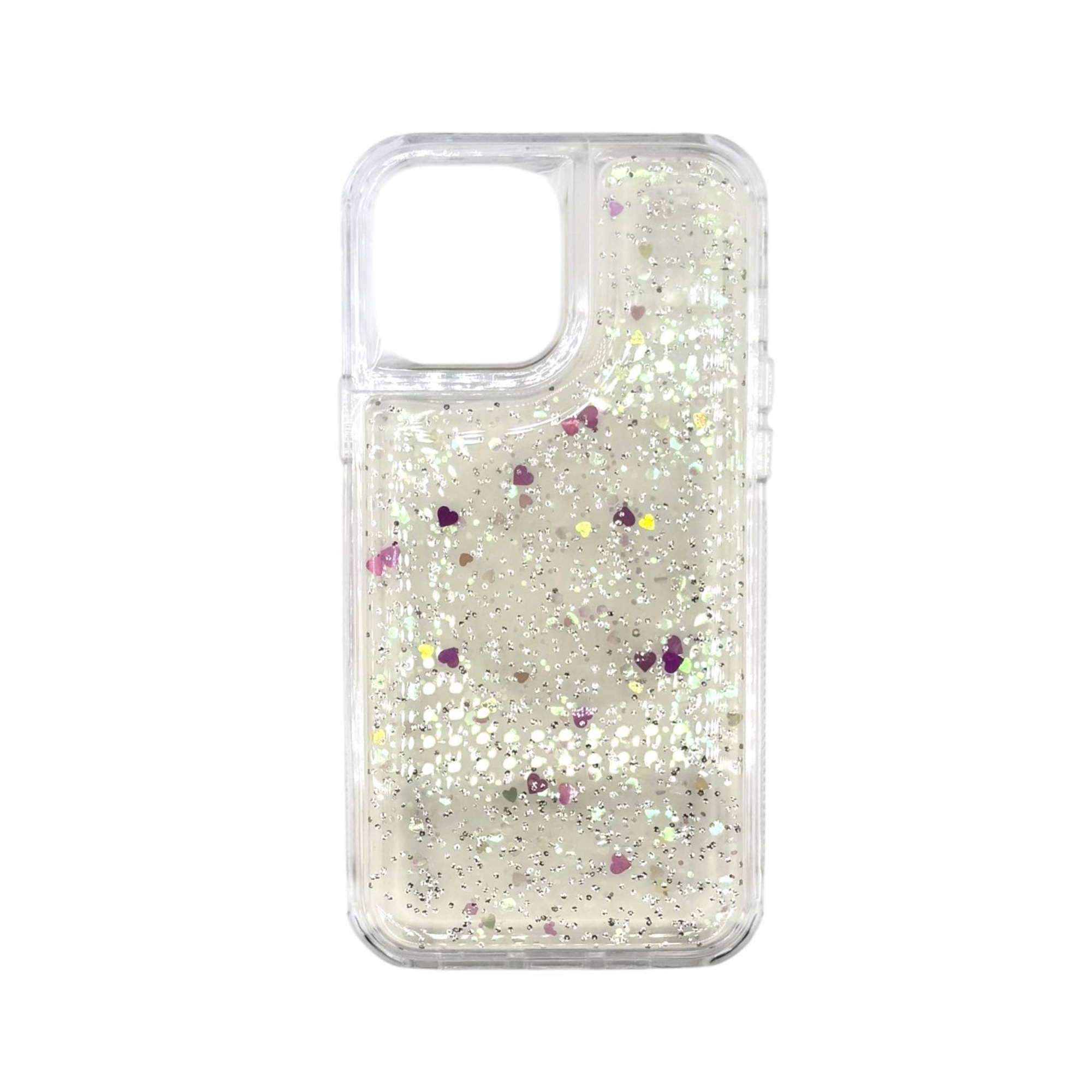 TEXOS CA-06 Sparkle Heart Glitter Phone Case For iPhone