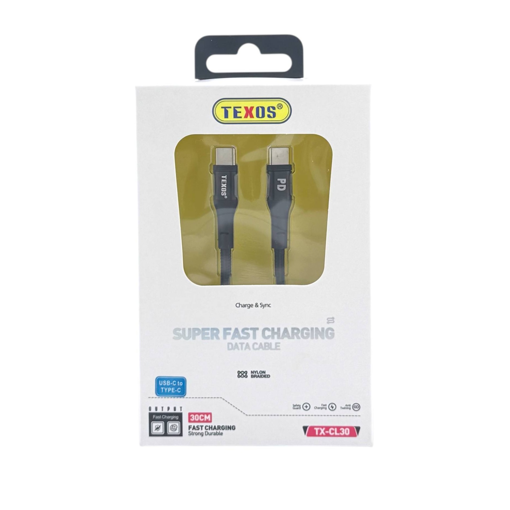 TEXOS CL-30 Super Fast Charging PD Data Cable - USB-C to Type-C, 30cm — image 2