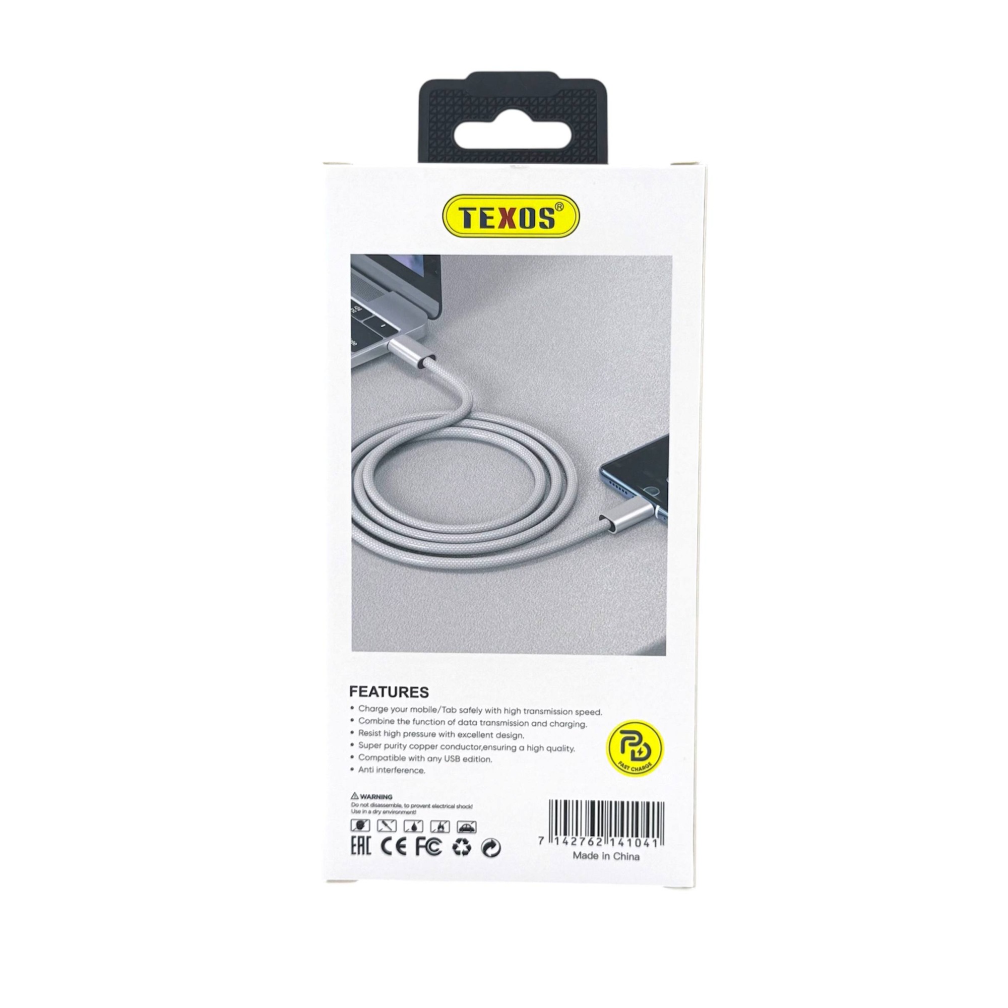 TEXOS CL-58 27W PD Fast Charging USB-A To Lightning Data Cable 1000mm — image 2