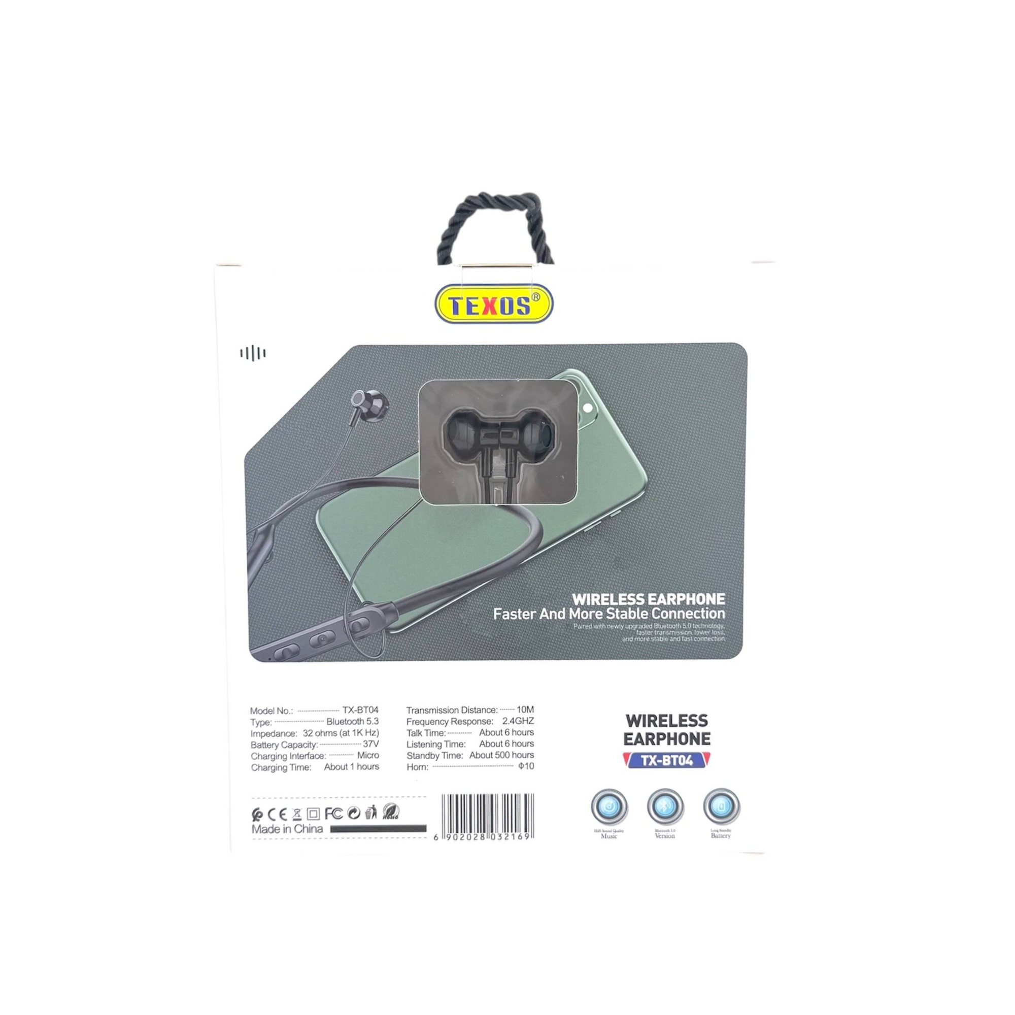 Texos Dual-Driver Wireless Bluetooth Neckband Earphones - TX-BT04 — image 2