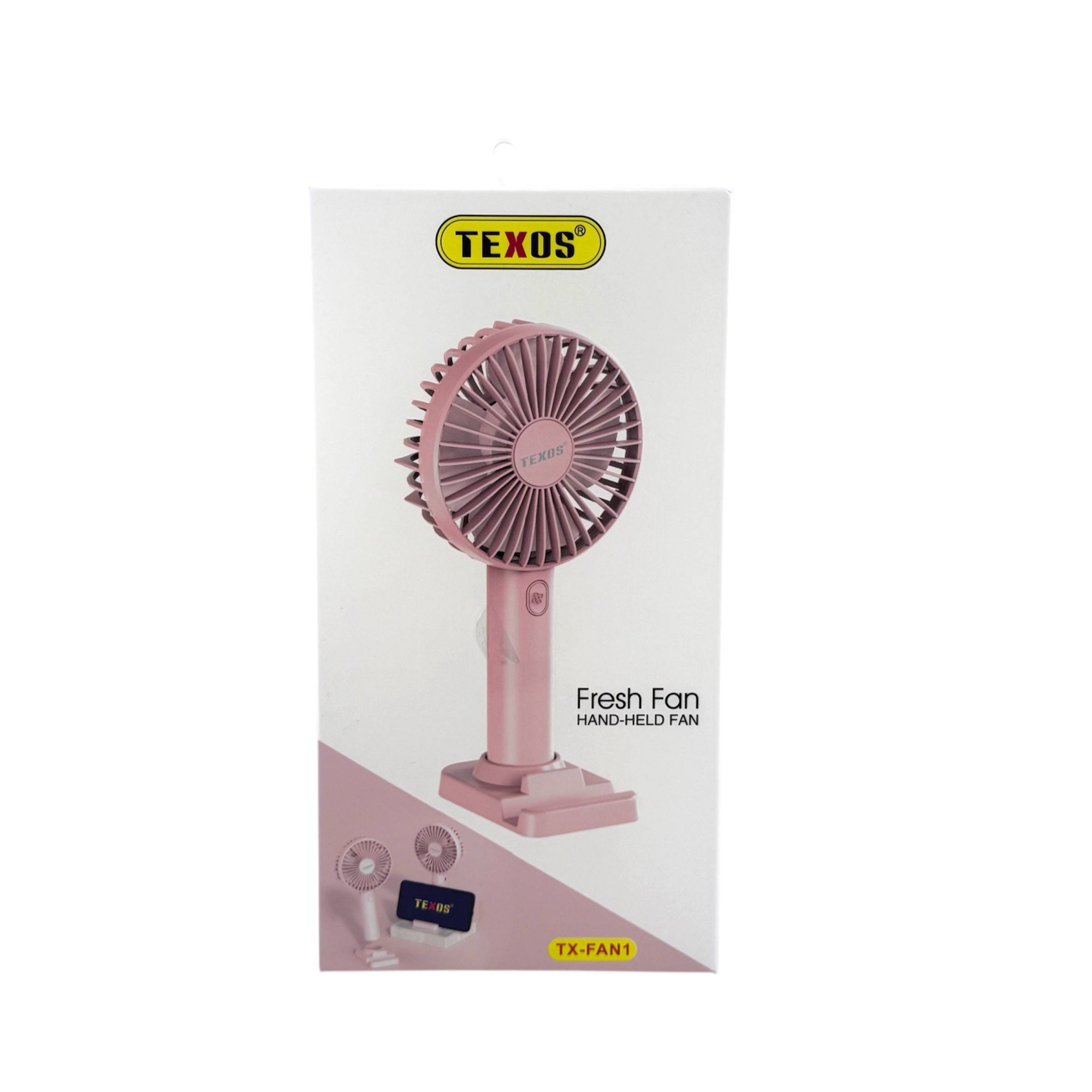 TEXOS FAN-1 Fresh Fan Hand-Held Portable Cooling Fan with Phone Stand