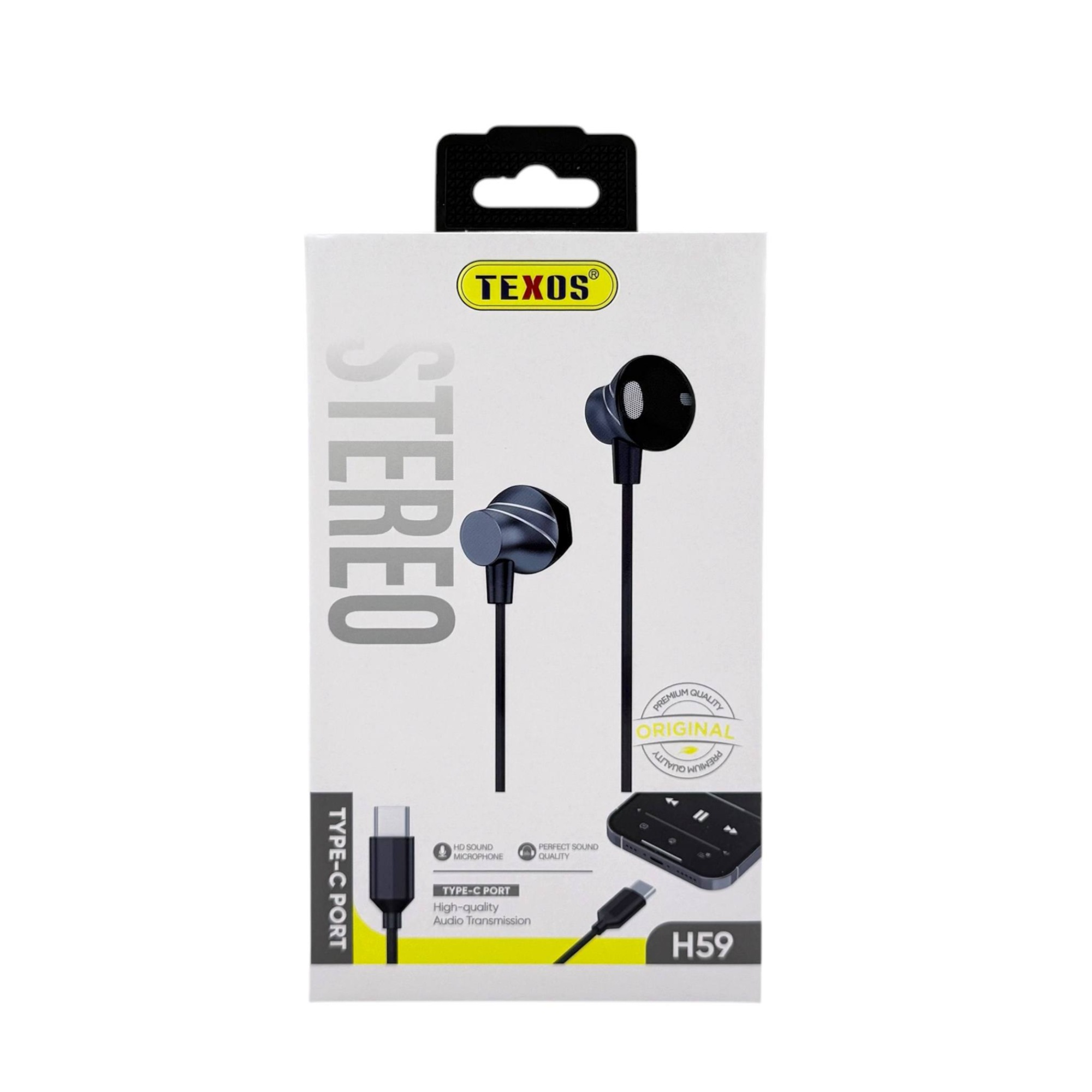 Texos H59 Type-C Stereo Wired Earphones with HD Microphone
