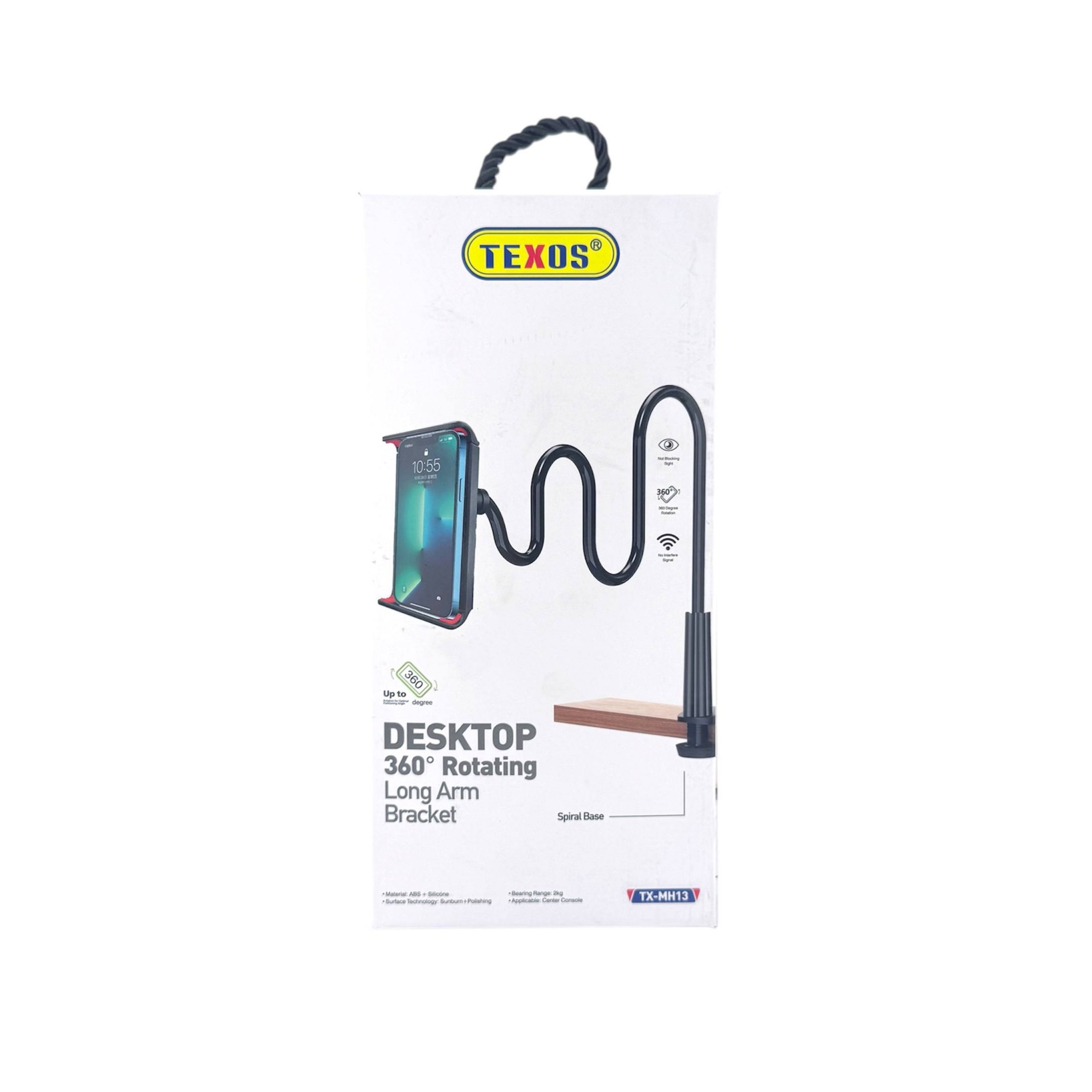 Texos MH-13 360 Degree Rotating Long Arm Desk Phone Mount