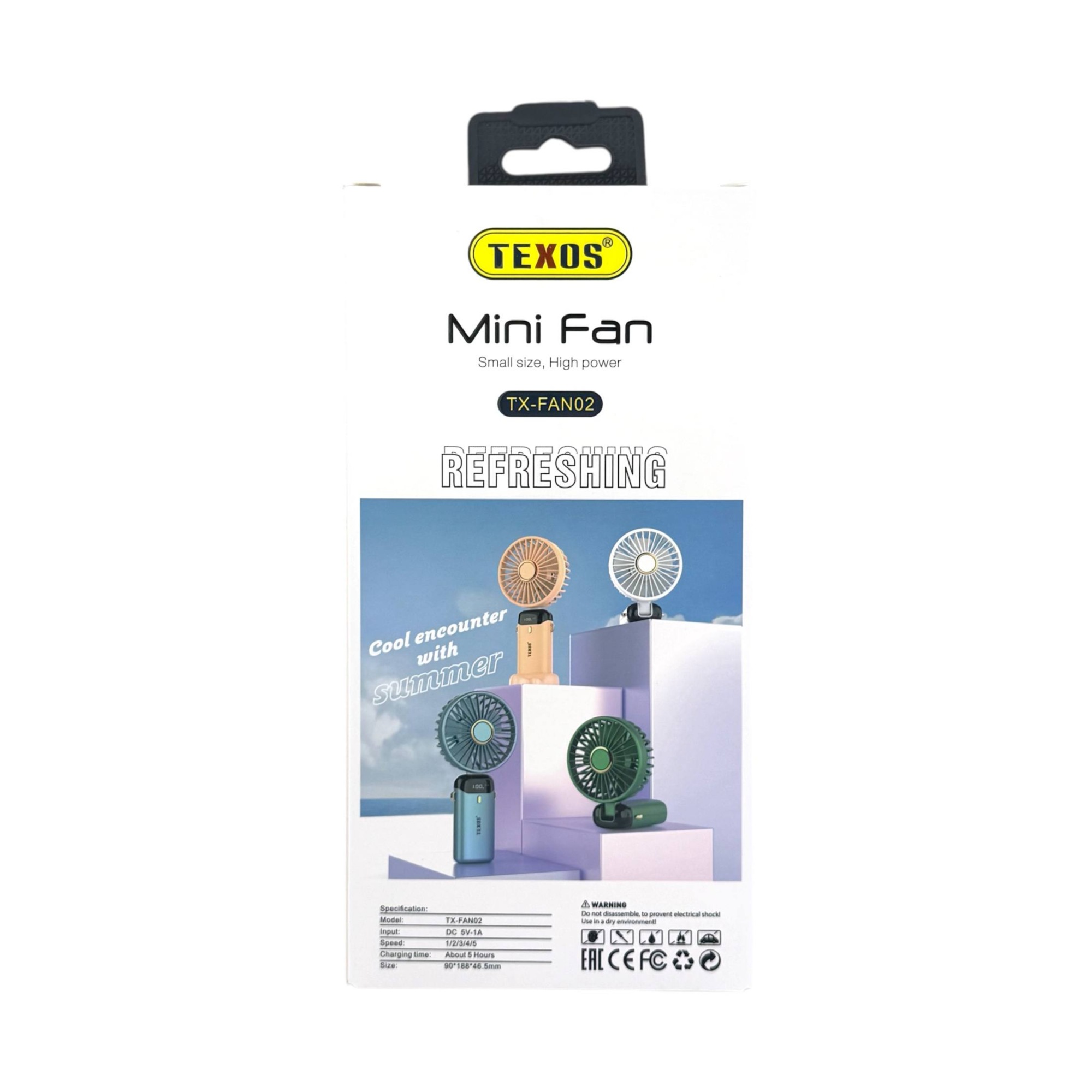 Texos Mini Fan TX-FAN02 Portable Rechargeable Handheld and Neck Fan — image 2