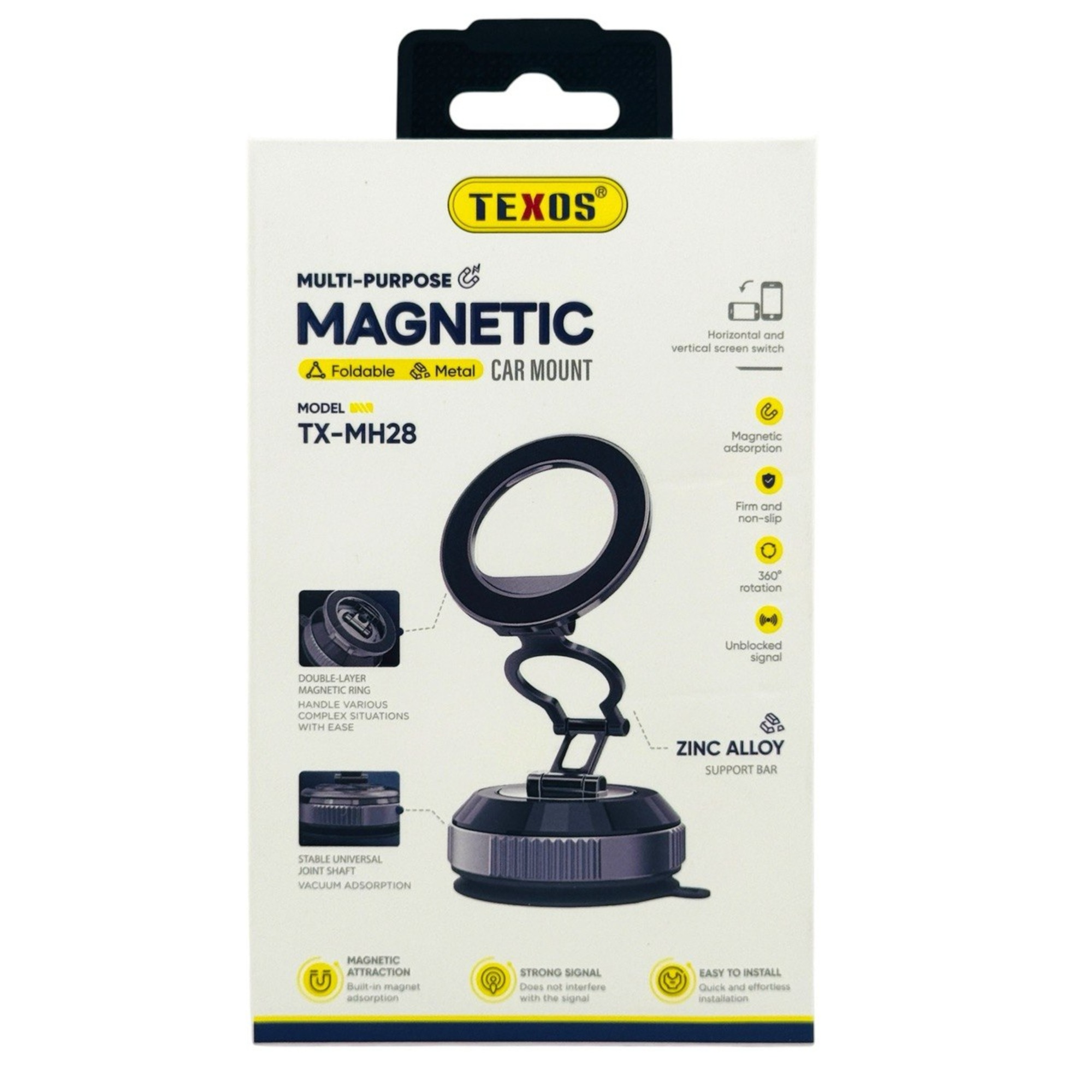 TEXOS Multi-Purpose Magnetic Car Mount TX-MH28 Foldable Metal