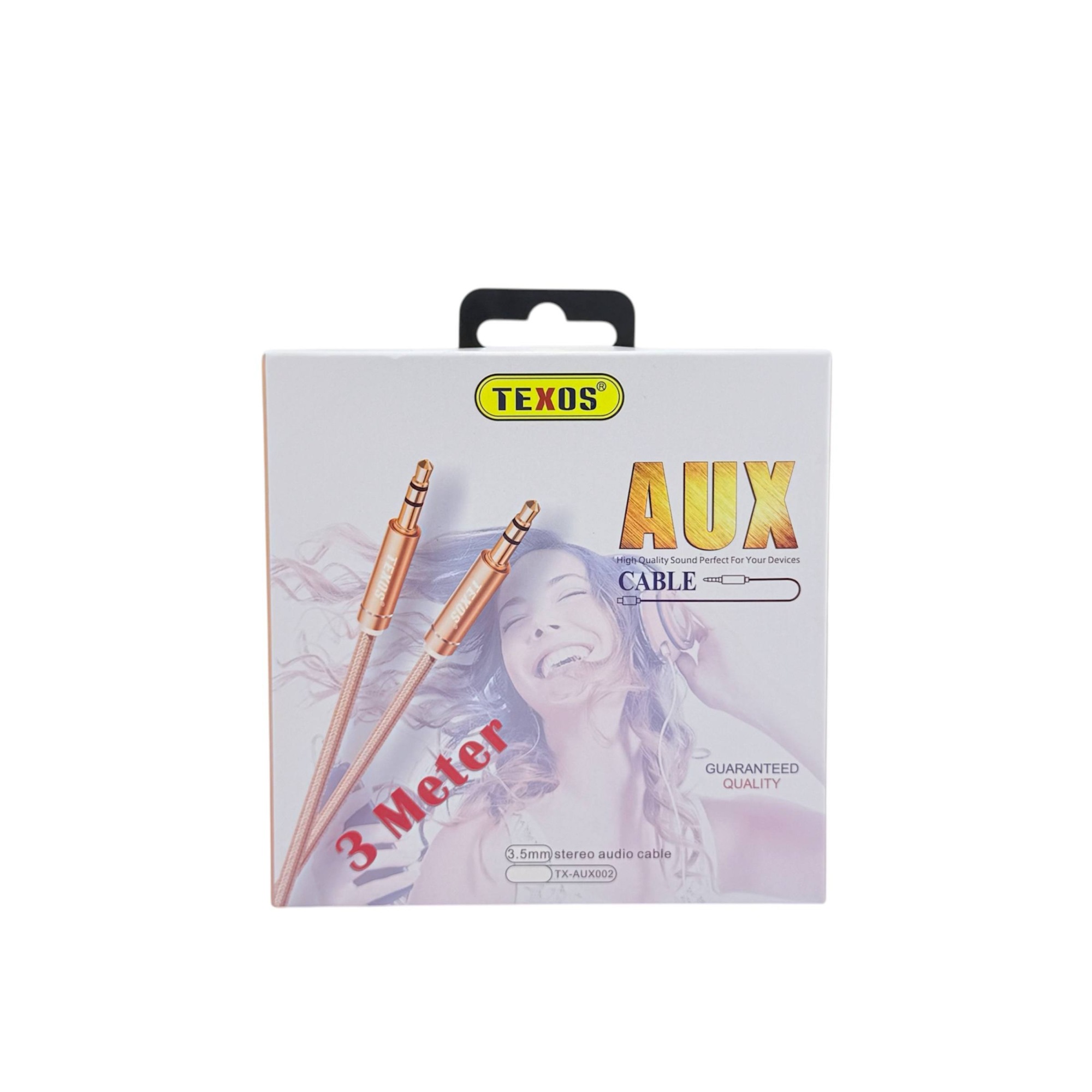 TEXOS TX-AUX002 3 Meter 3.5mm Braided Stereo AUX Audio Cable
