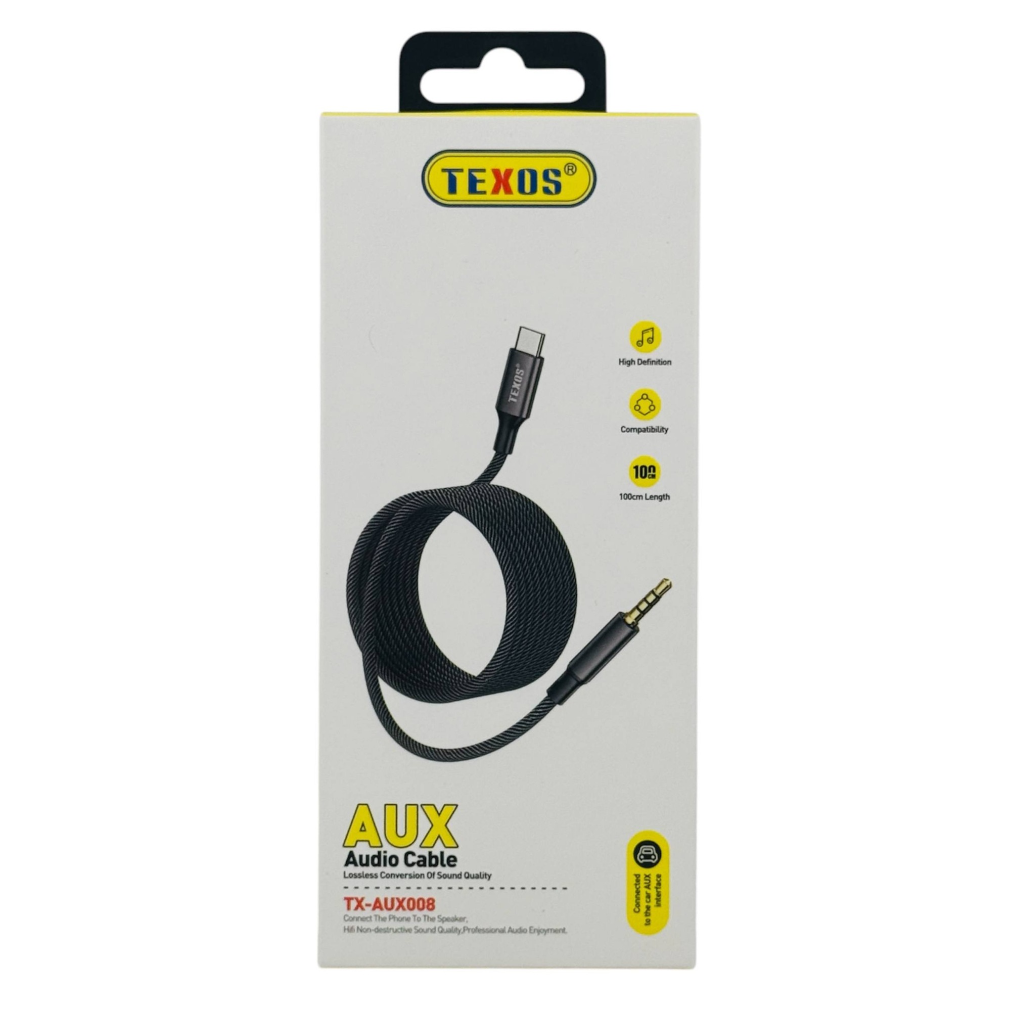 TEXOS TX-AUX008 USB-C to 3.5mm Audio Cable 100cm