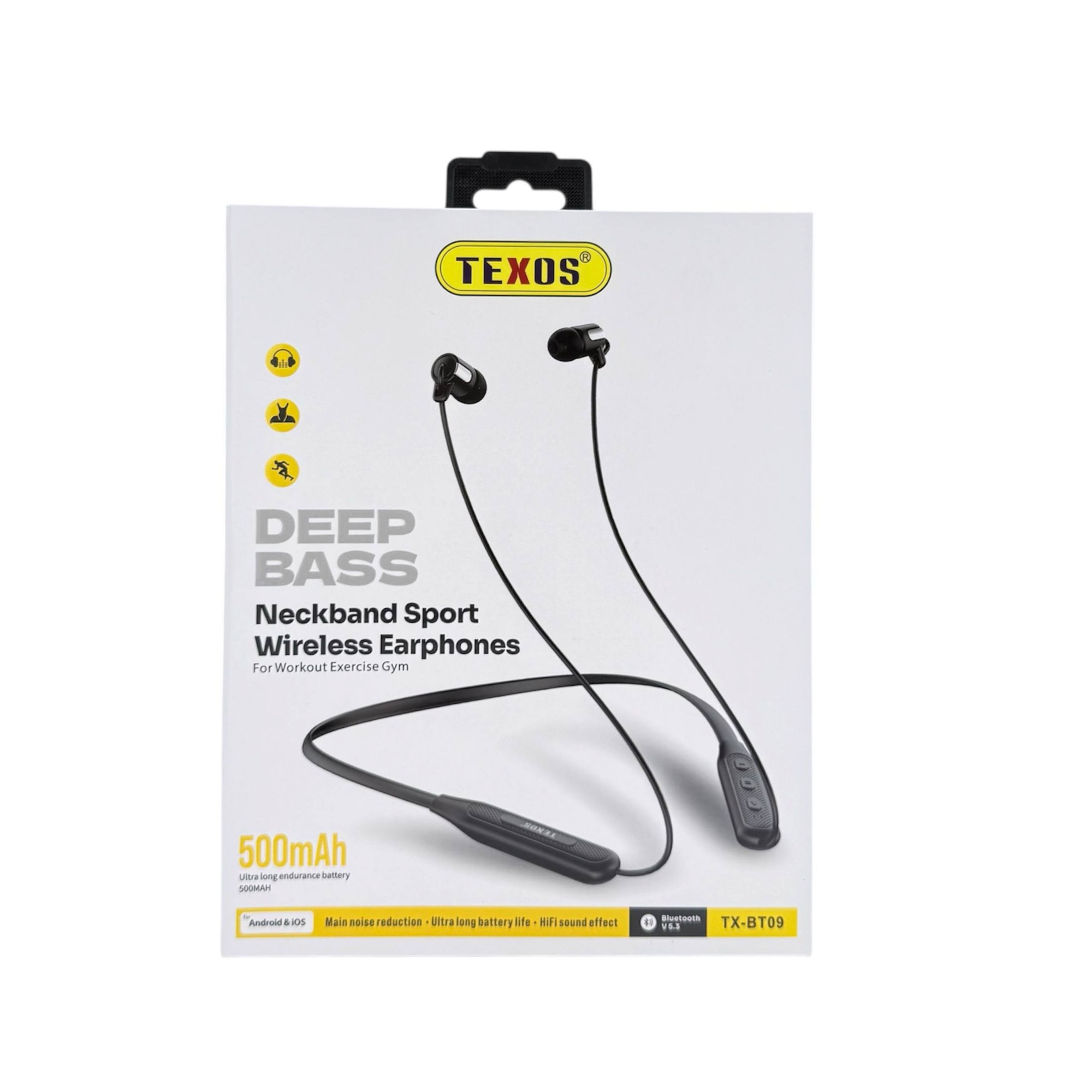 Texos TX-BT09 Neckband Sport Wireless Earphones with Deep Bass