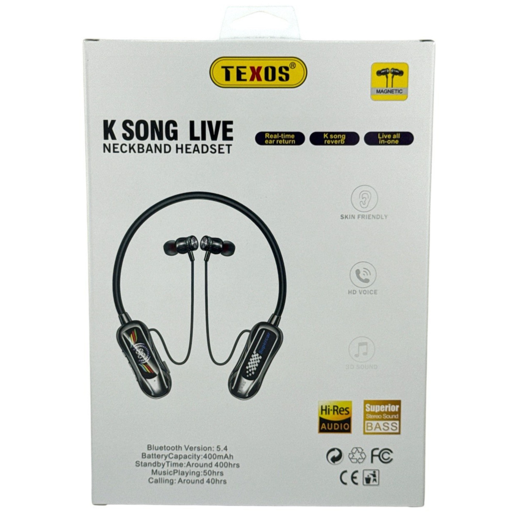 TEXOS TX-BT14 K Song Live Wireless Neckband Headset with Power Display — image 2
