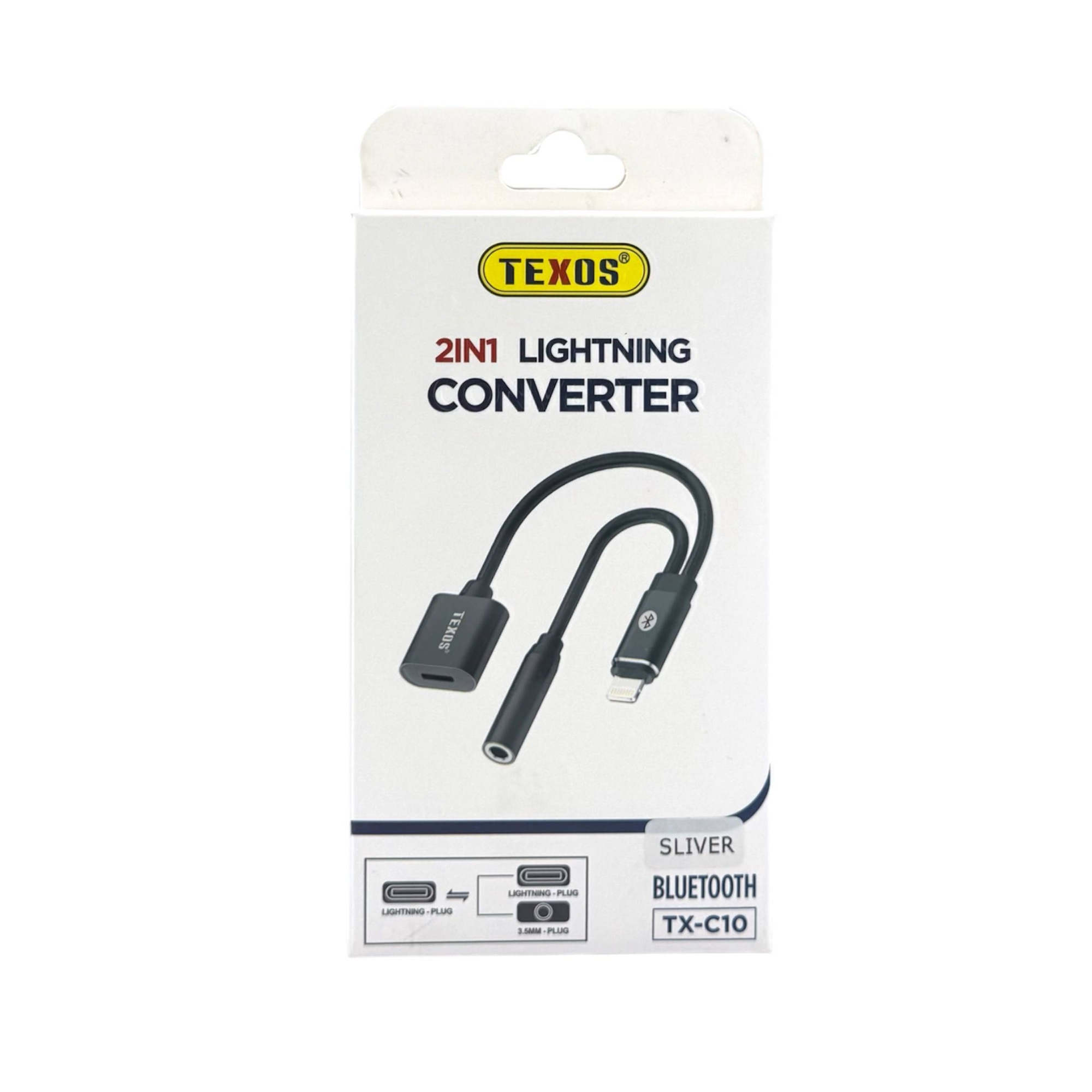 TEXOS TX-C10 2-in-1 Lightning Converter for Audio and Charging 