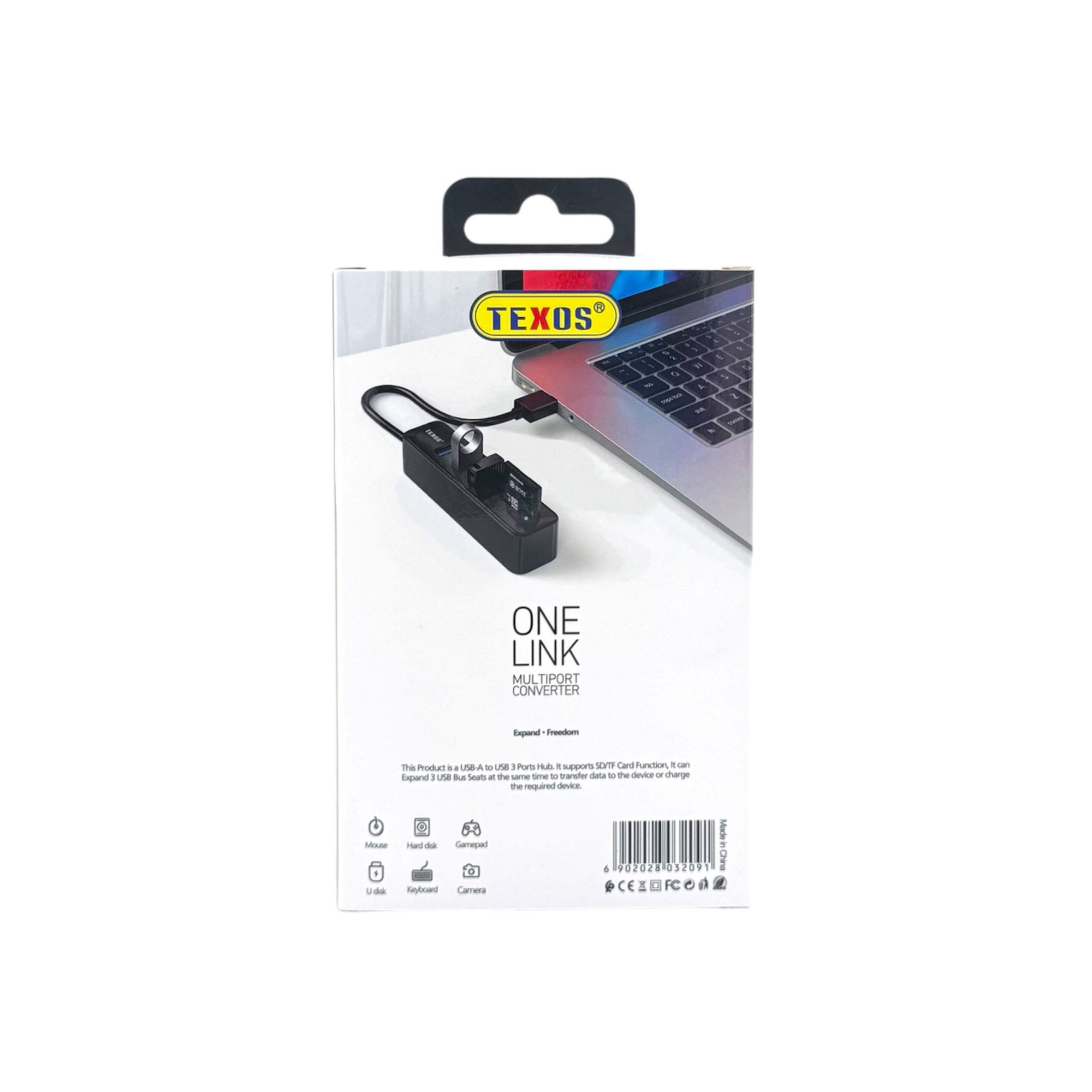 Texos TX-C13 3-Port USB 3.0 Hub with SD/TF Card Reader — image 2