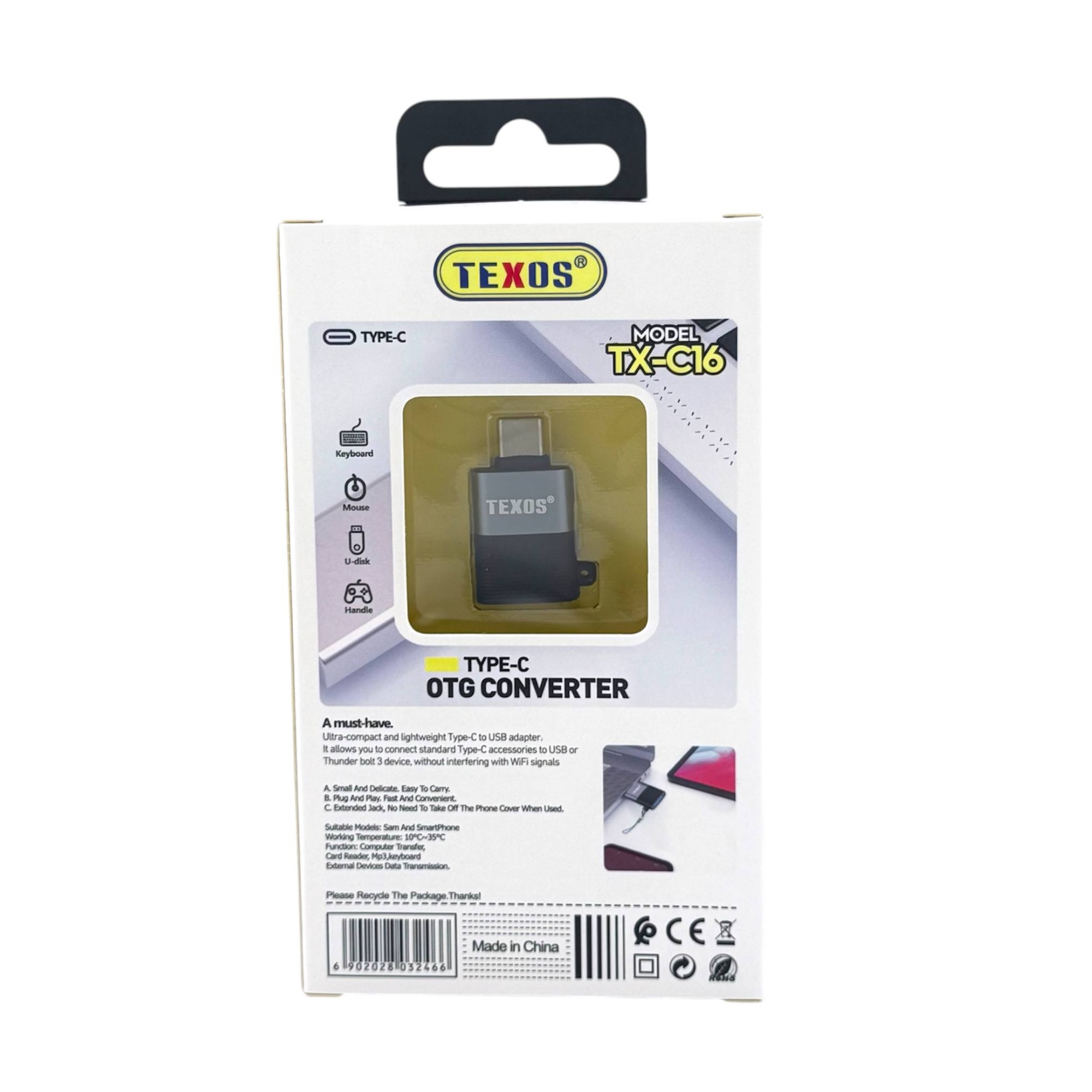 Texos TX-C16 Type-C OTG Converter Adapter with Metal Casing — image 2