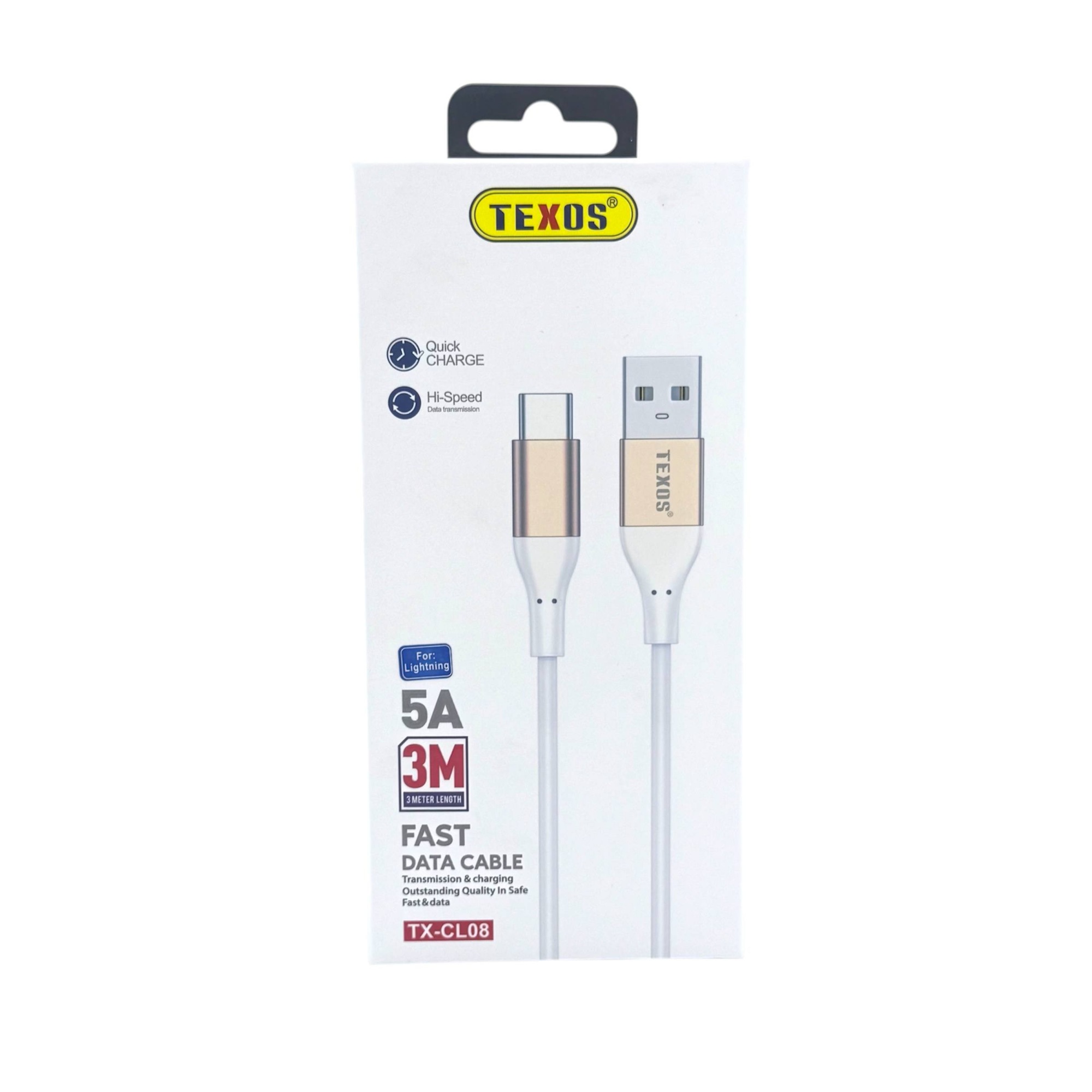 TEXOS TX-CL08 3M 5A Quick Charge Hi-Speed Fast Data Cable 