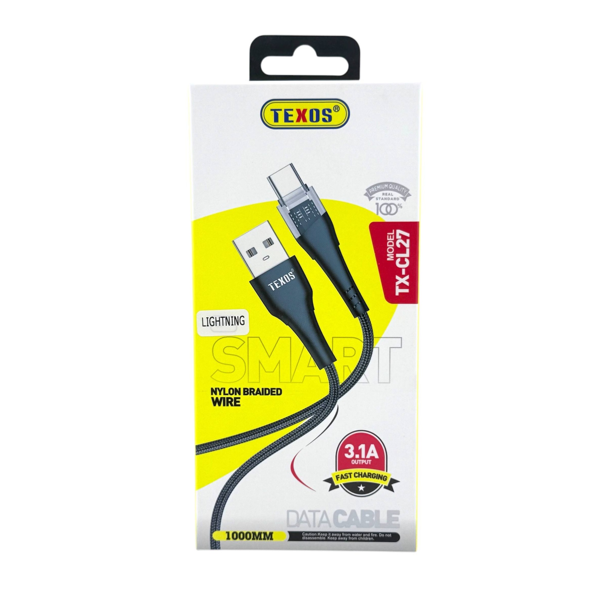 TEXOS TX-CL27 Nylon Braided Fast Charging Data Cable 1000mm