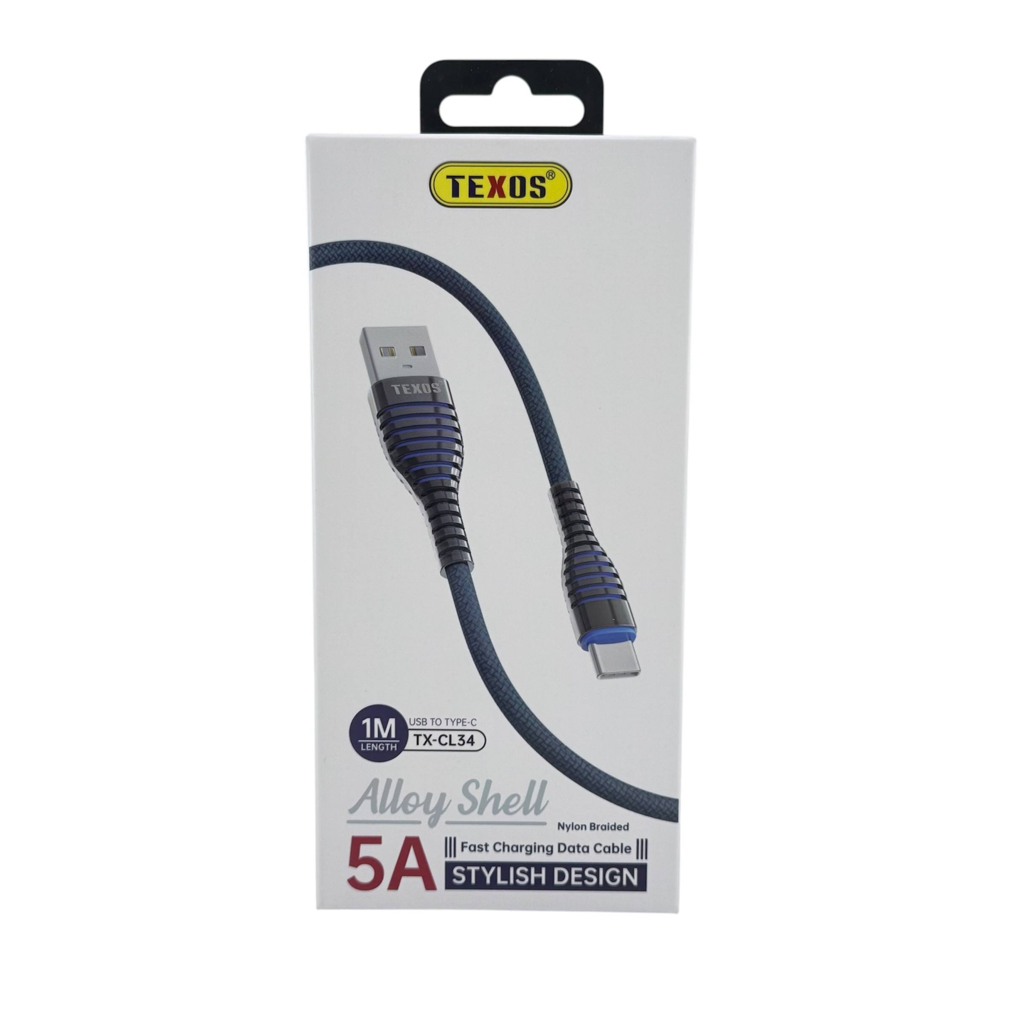 TEXOS TX-CL34 1M 5A Fast Charging Nylon Braided Data Cable