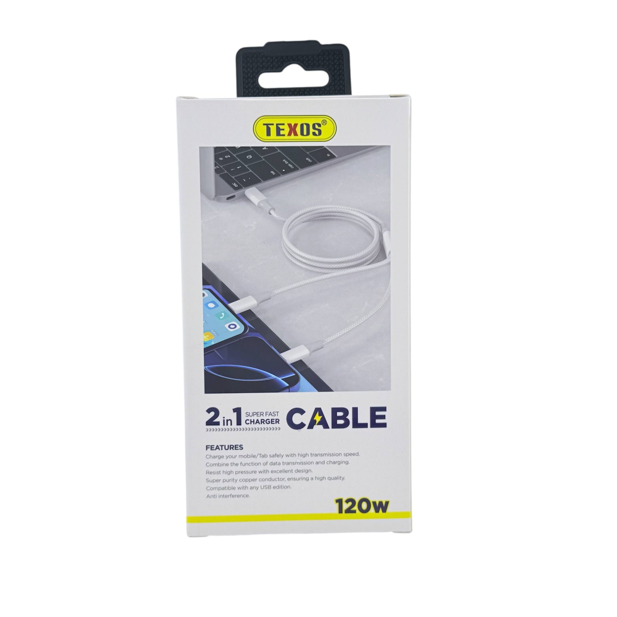 TEXOS TX-CL44 120W 2-in-1 Super Fast Charging Data Cable — image 2