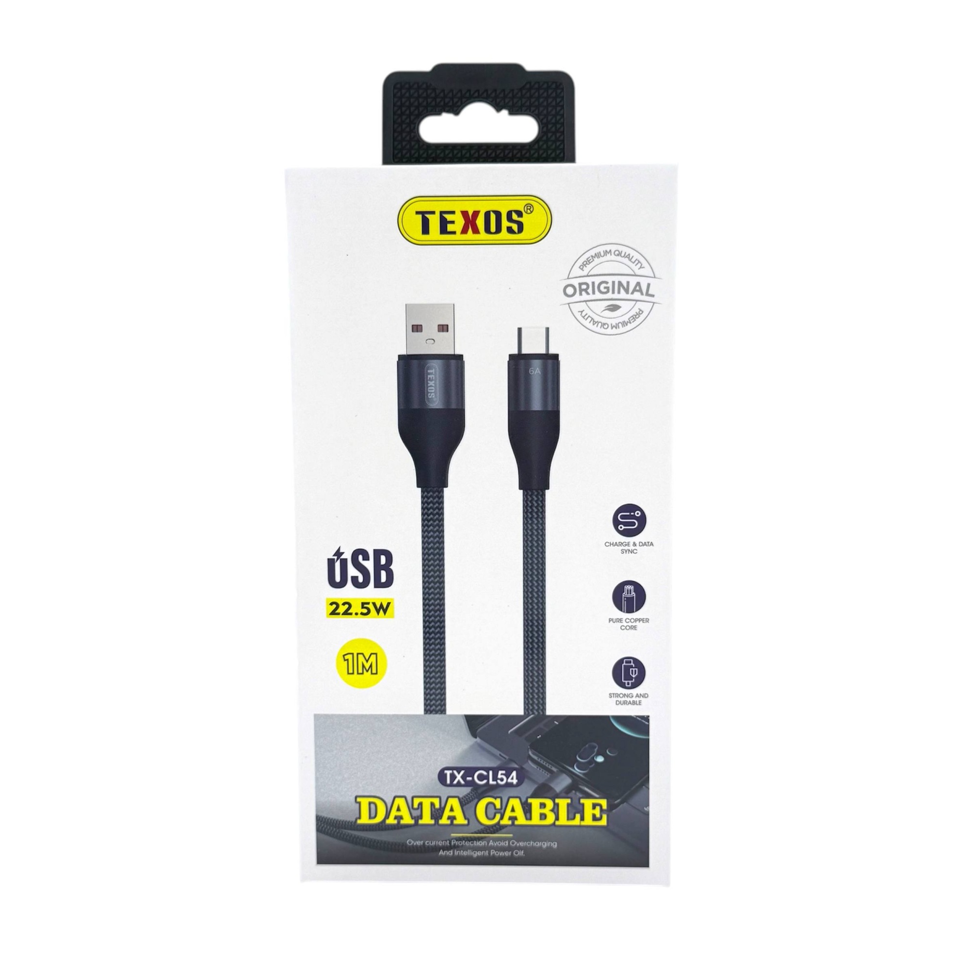 TEXOS TX-CL54 22.5W Fast Charge & Sync Data Cable