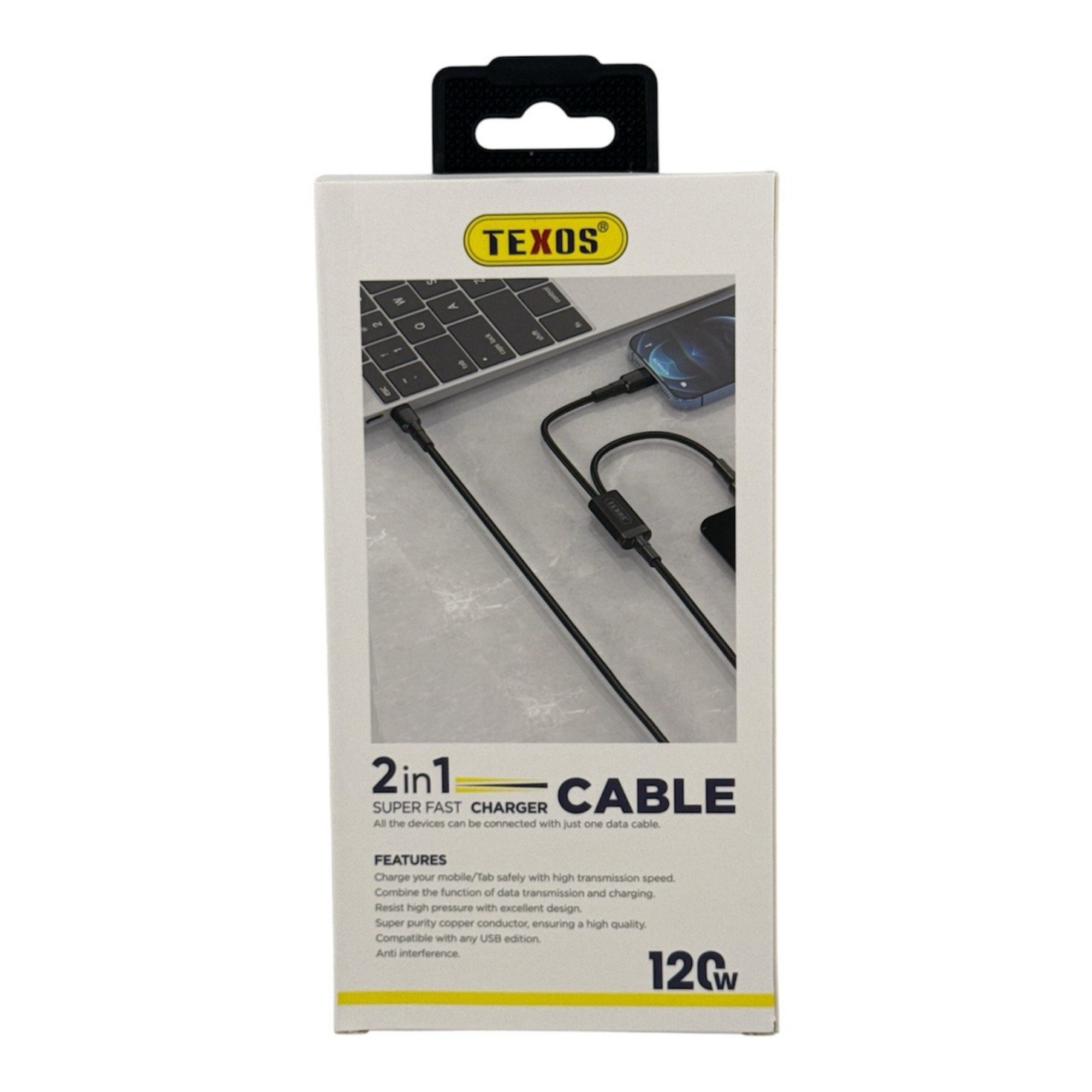 TEXOS TX-CL56 2-in-1 Super Fast Charger Cable 120W — image 2