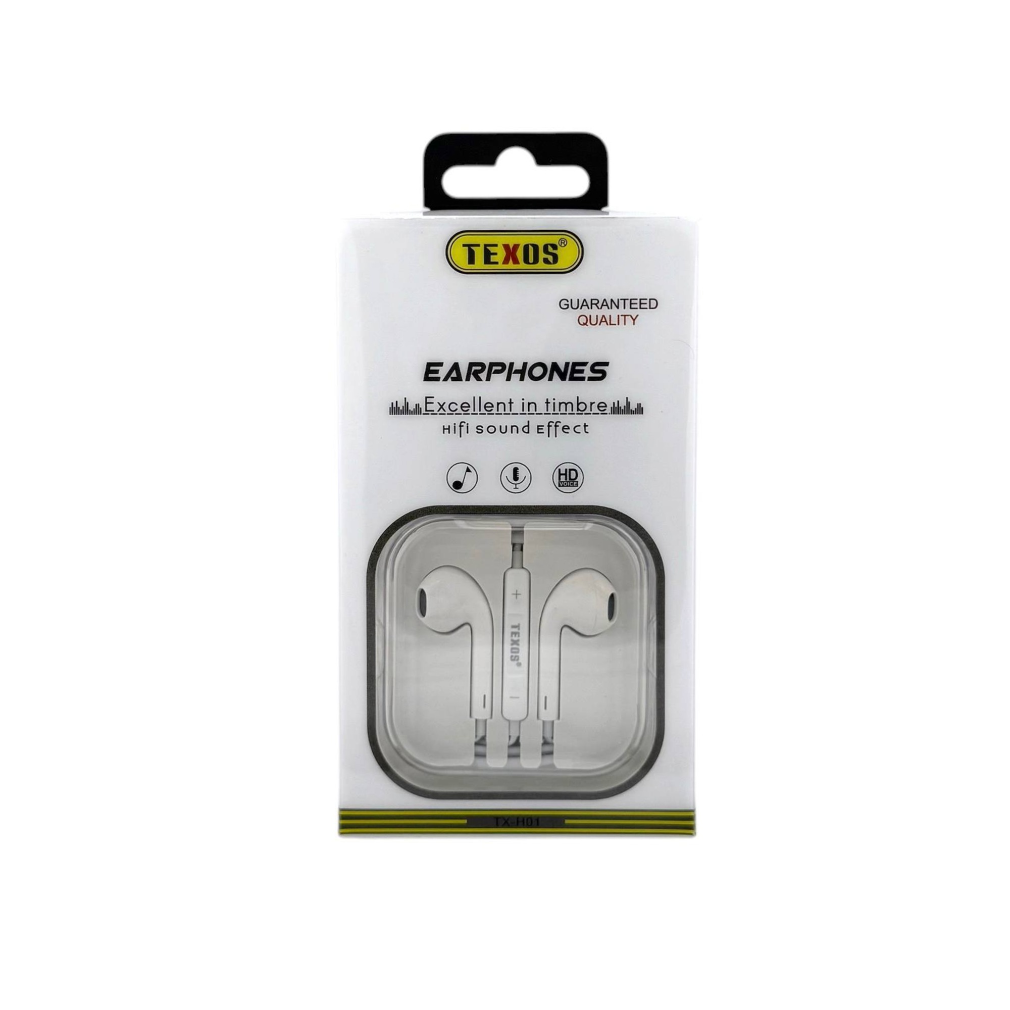 Texos TX-H01 Hi-Fi Wired In-Ear Earphones with Microphone - White