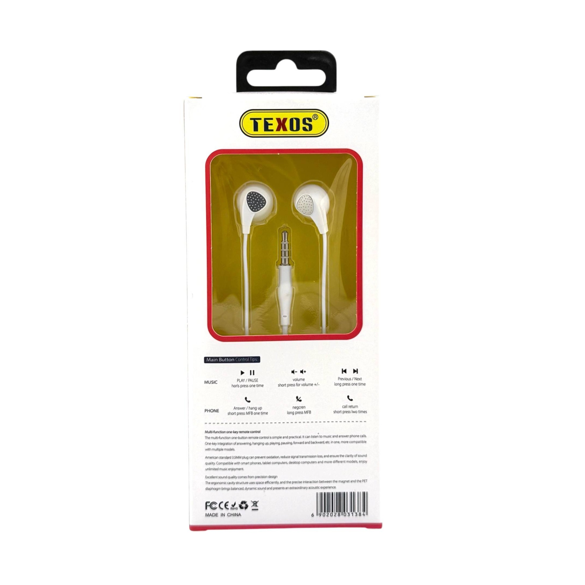 TEXOS TX-H04 In-Ear Stereo Wired Headphones with 3.5mm Jack and Mic — image 2