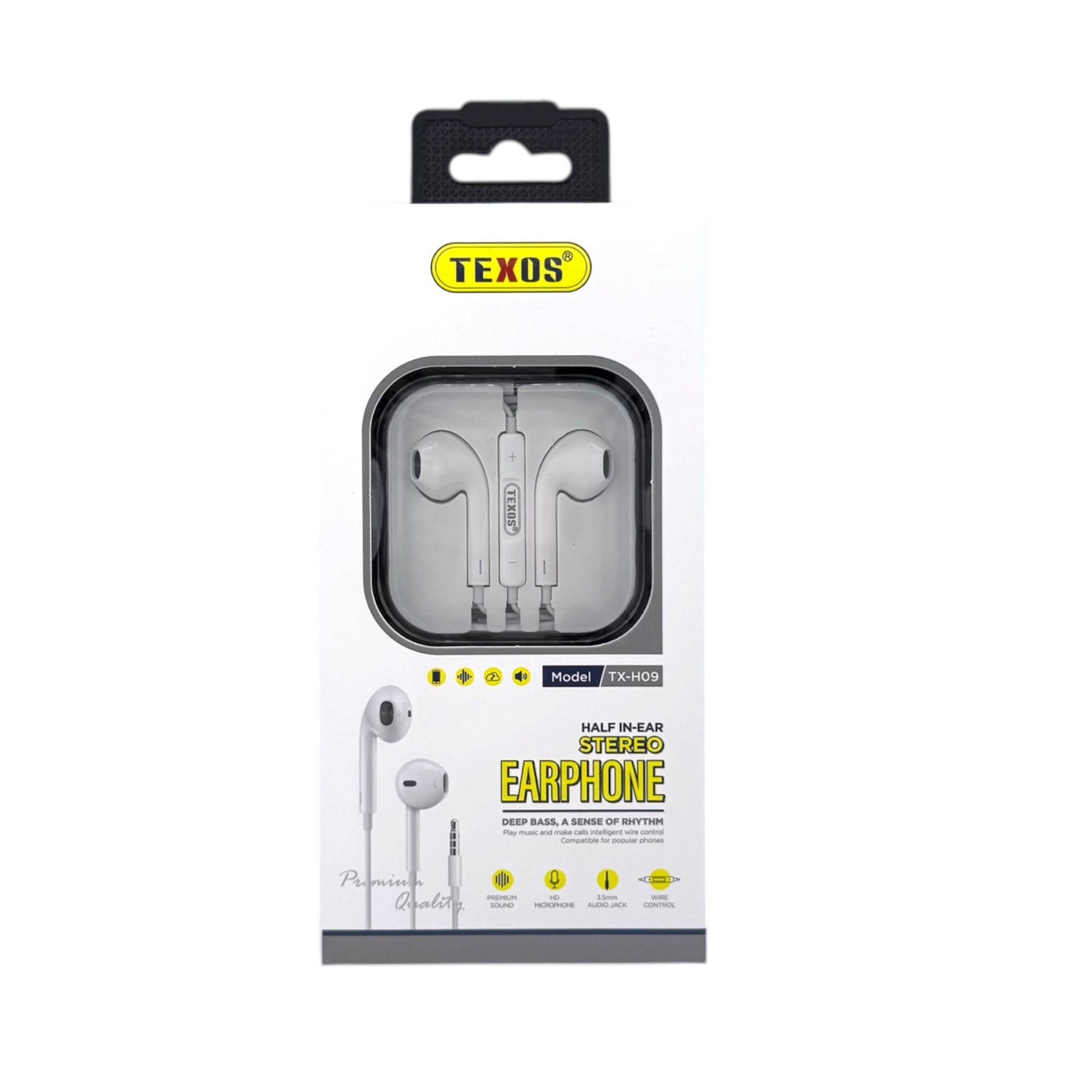 Texos TX-H09 Half In-Ear Stereo Earphones with Microphone — image 2