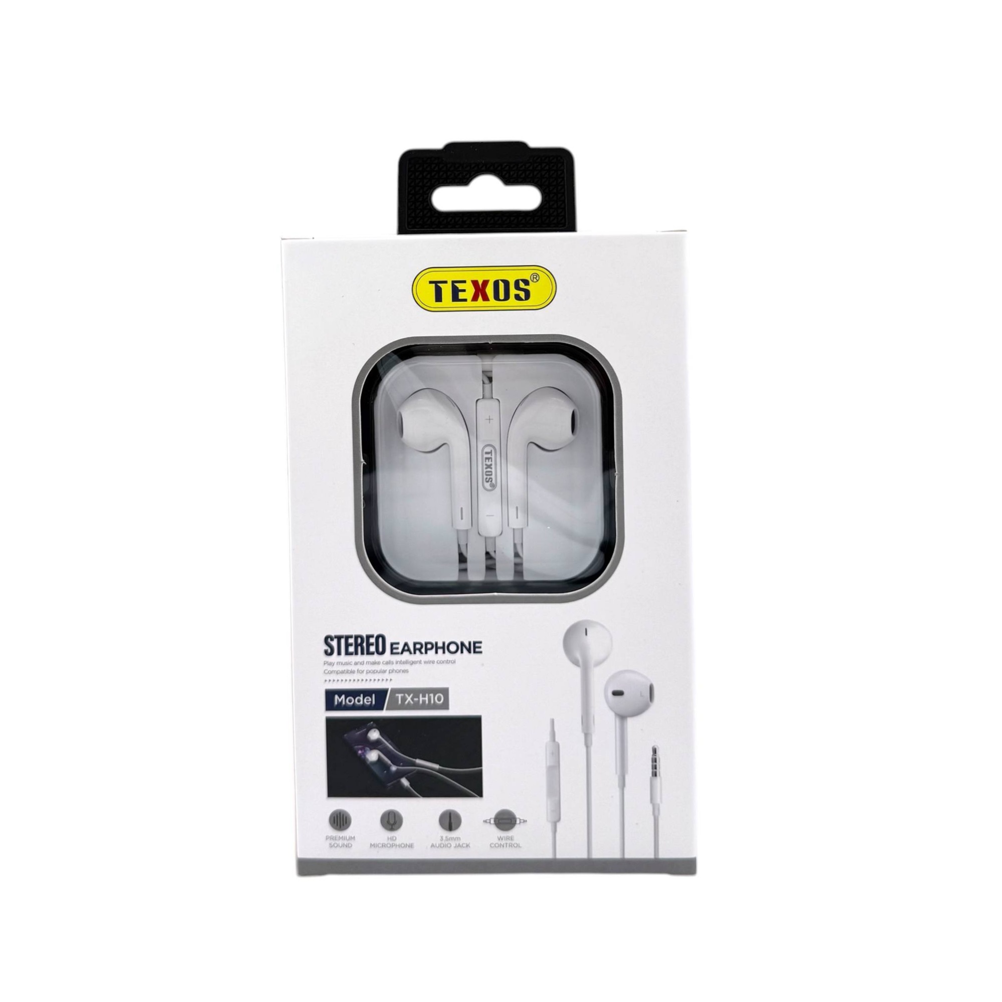 Texos TX-H10 Stereo Earphones with 3.5mm Jack and In-Line Microphone — image 2