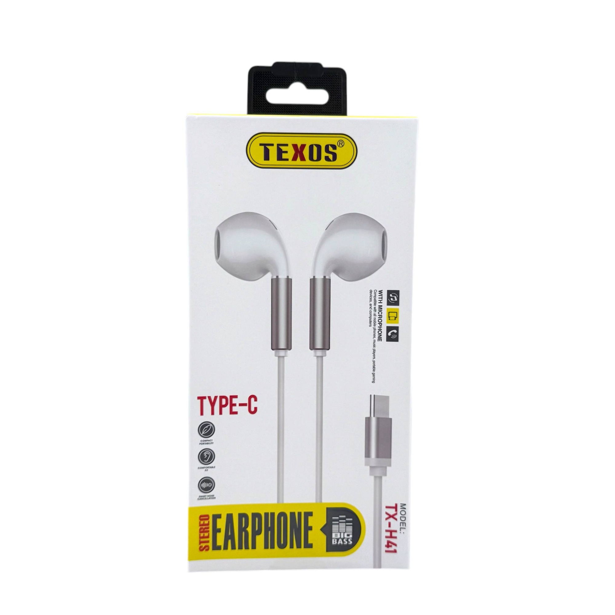 Texos TX-H41 Type-C Stereo Earphones with Microphone