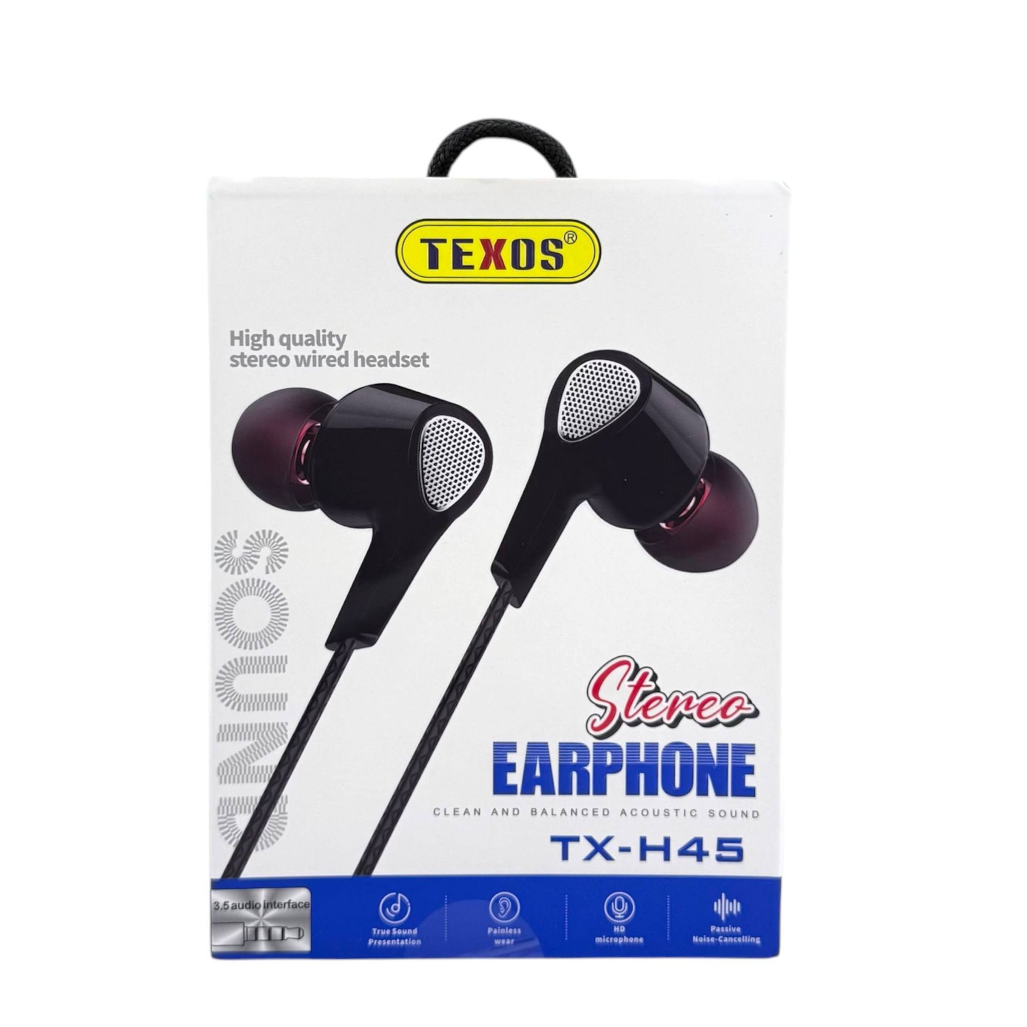 Texos TX-H45 High Quality Stereo Wired Earphones with HD Microphone