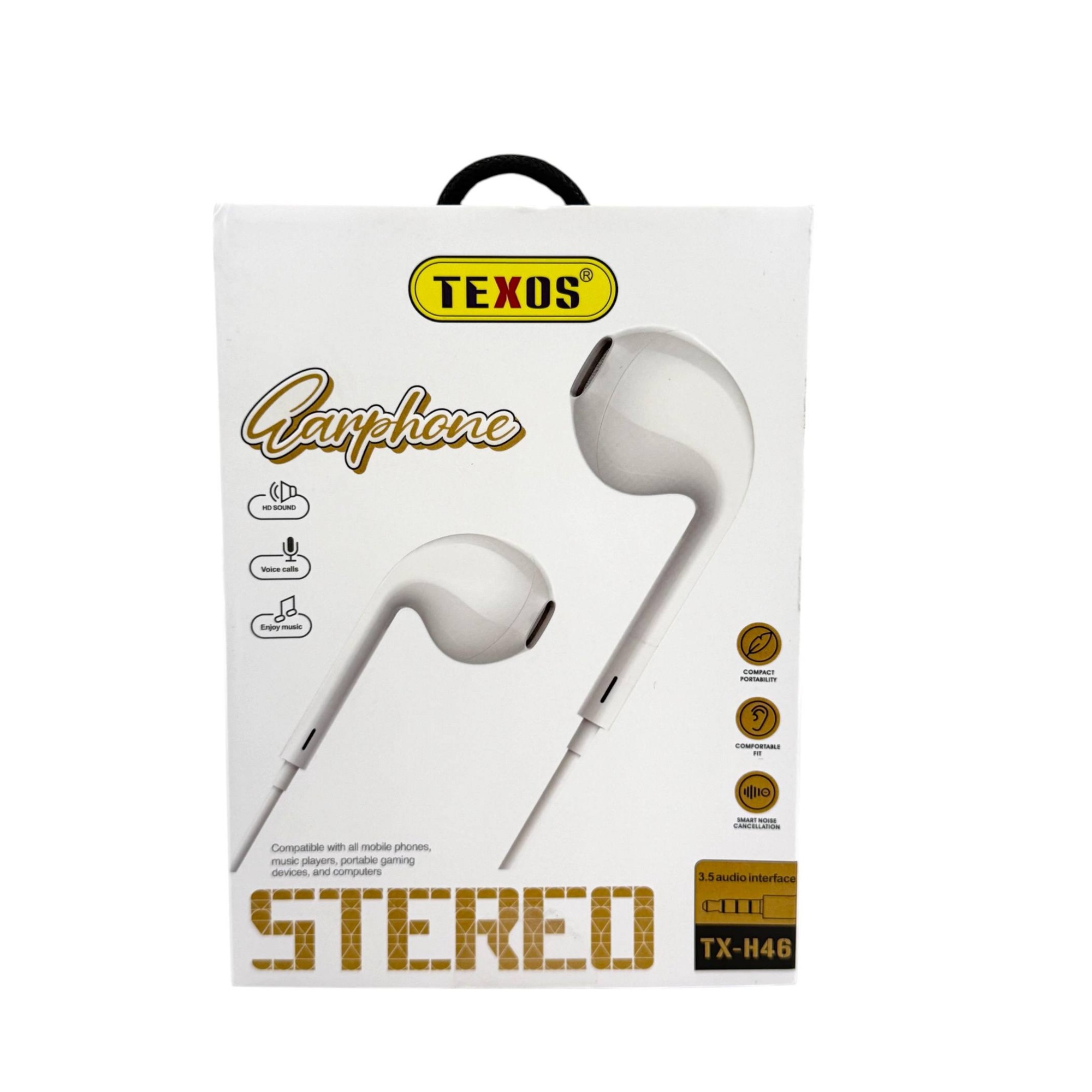 Texos TX-H46 Stereo Earphones with Microphone - 3.5mm Jack