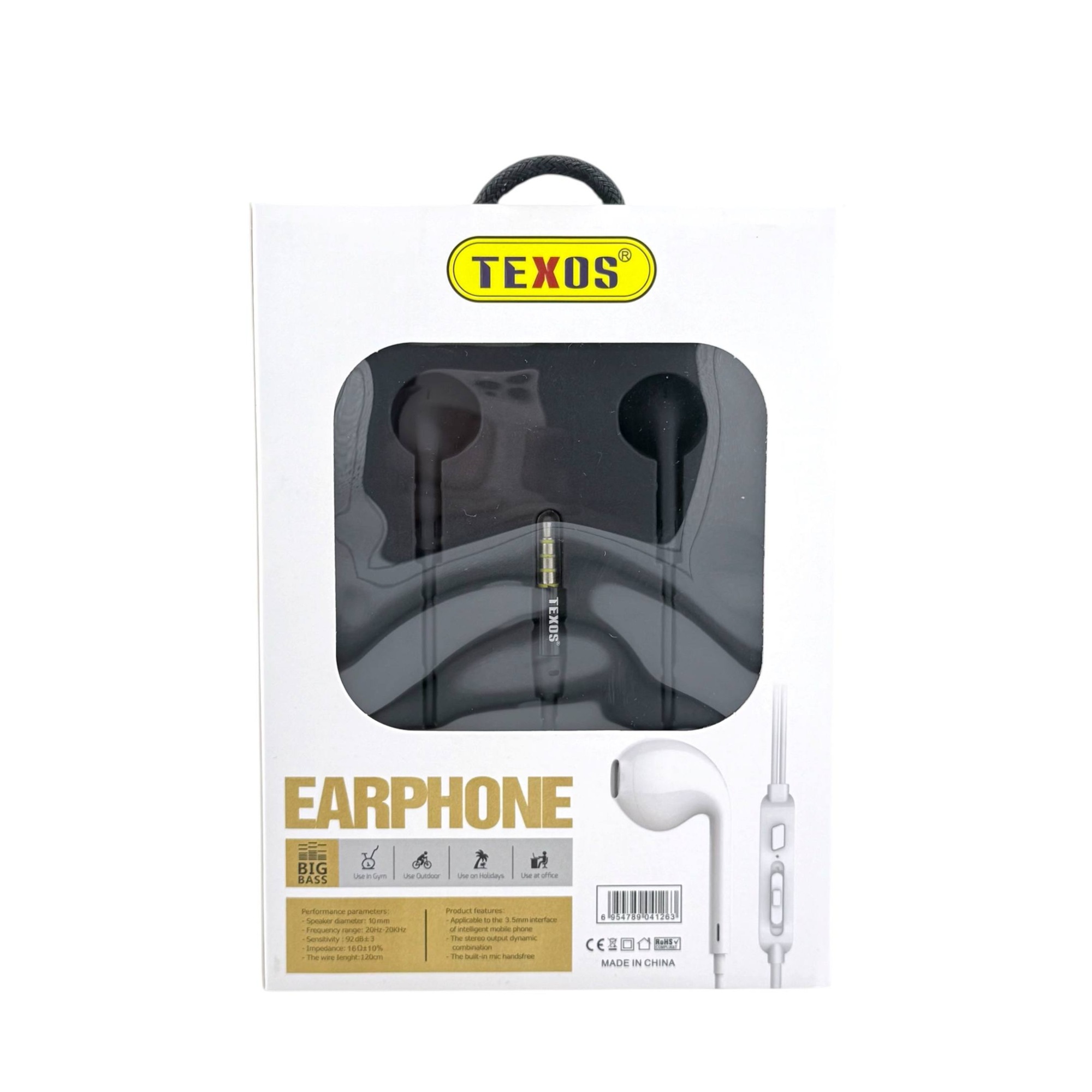 Texos TX-H46 Stereo Earphones with Microphone - 3.5mm Jack — image 2