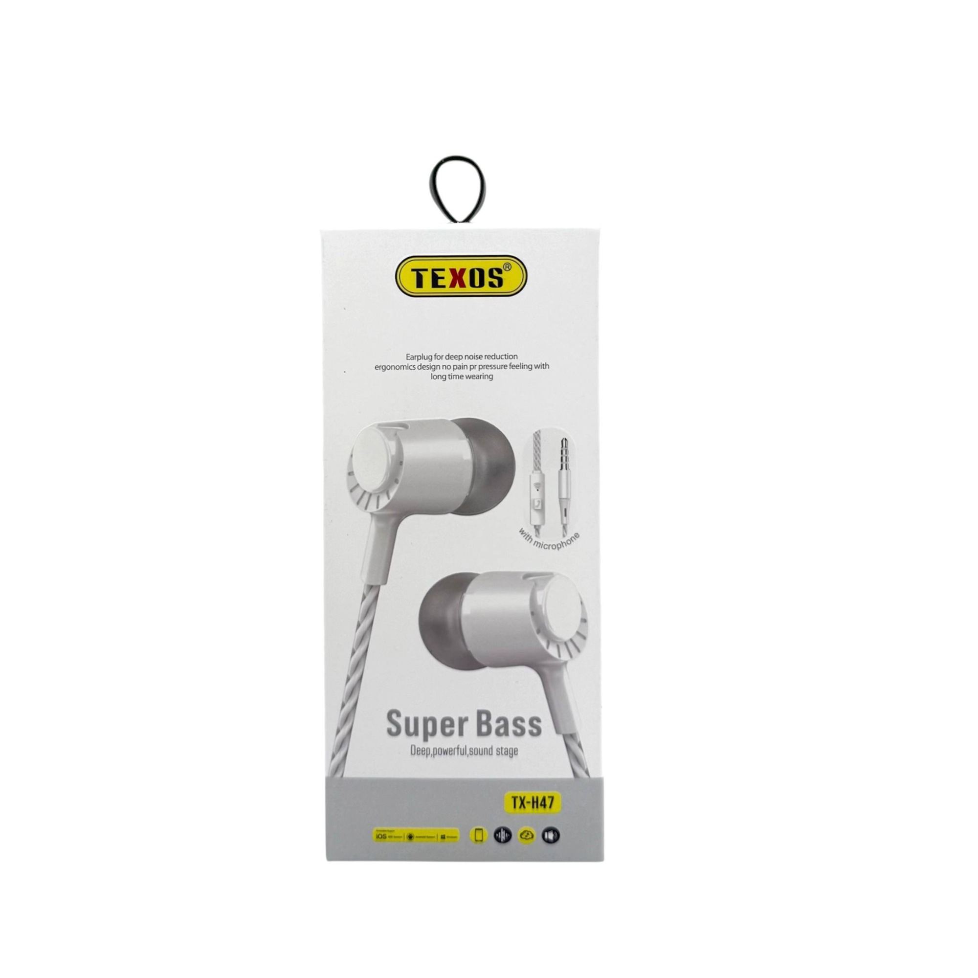 Texos TX-H47 In-Ear Earphones With Microphone Super Bass — image 2