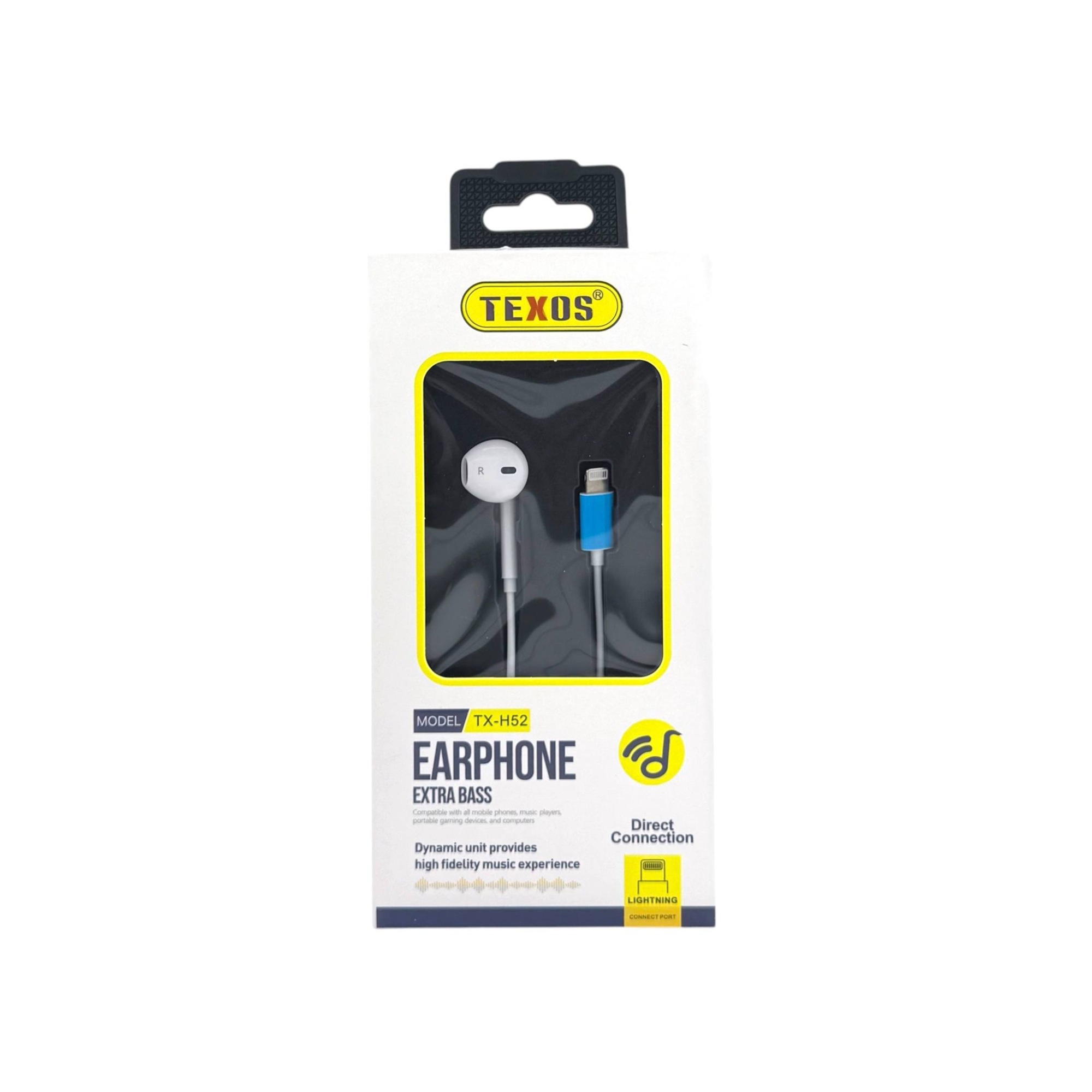 Texos TX-H52 In-Ear Wired Earphones with Lightning Connector - White — image 2