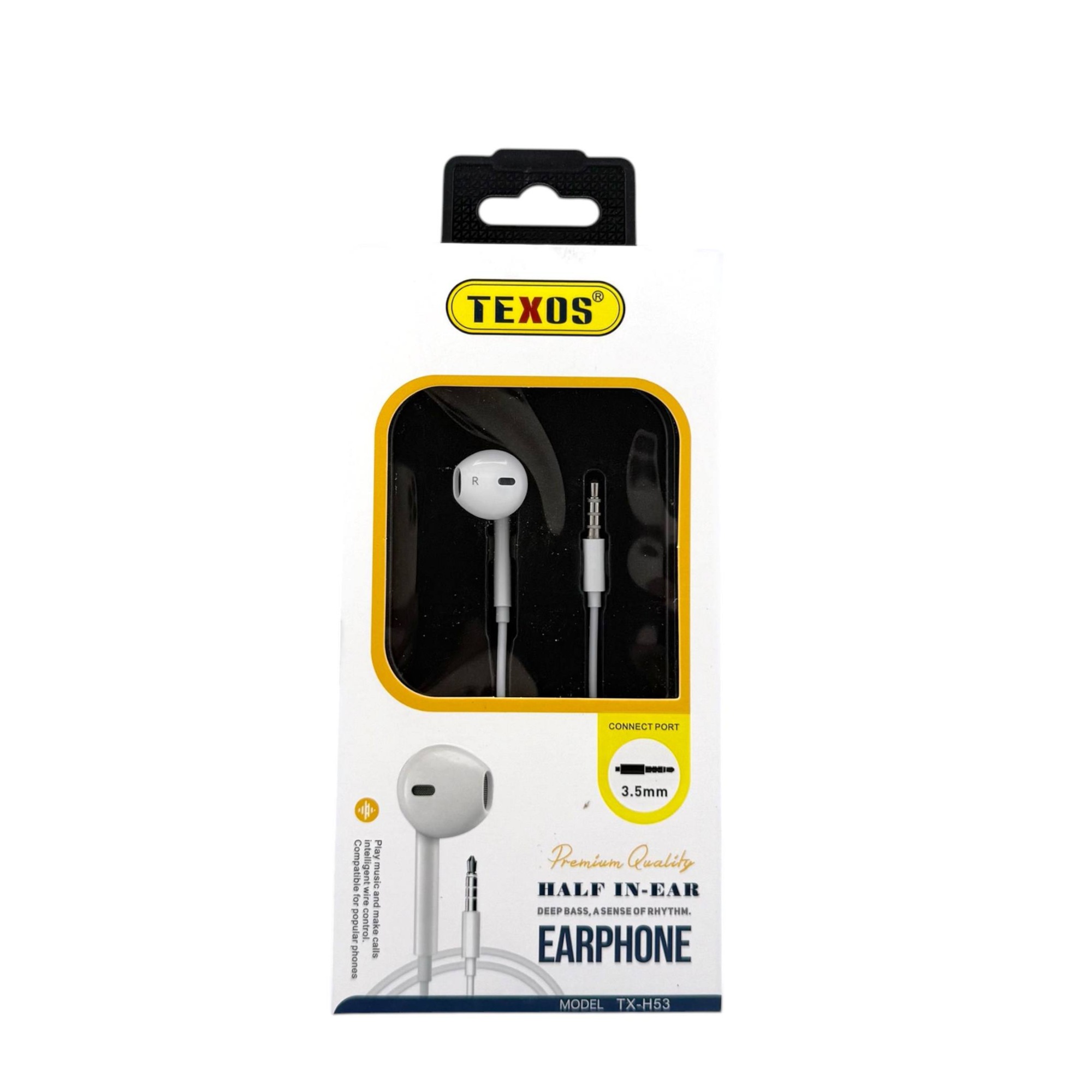 Texos TX-H53 Premium Half In-Ear Wired Earphones - 3.5mm Jack — image 2