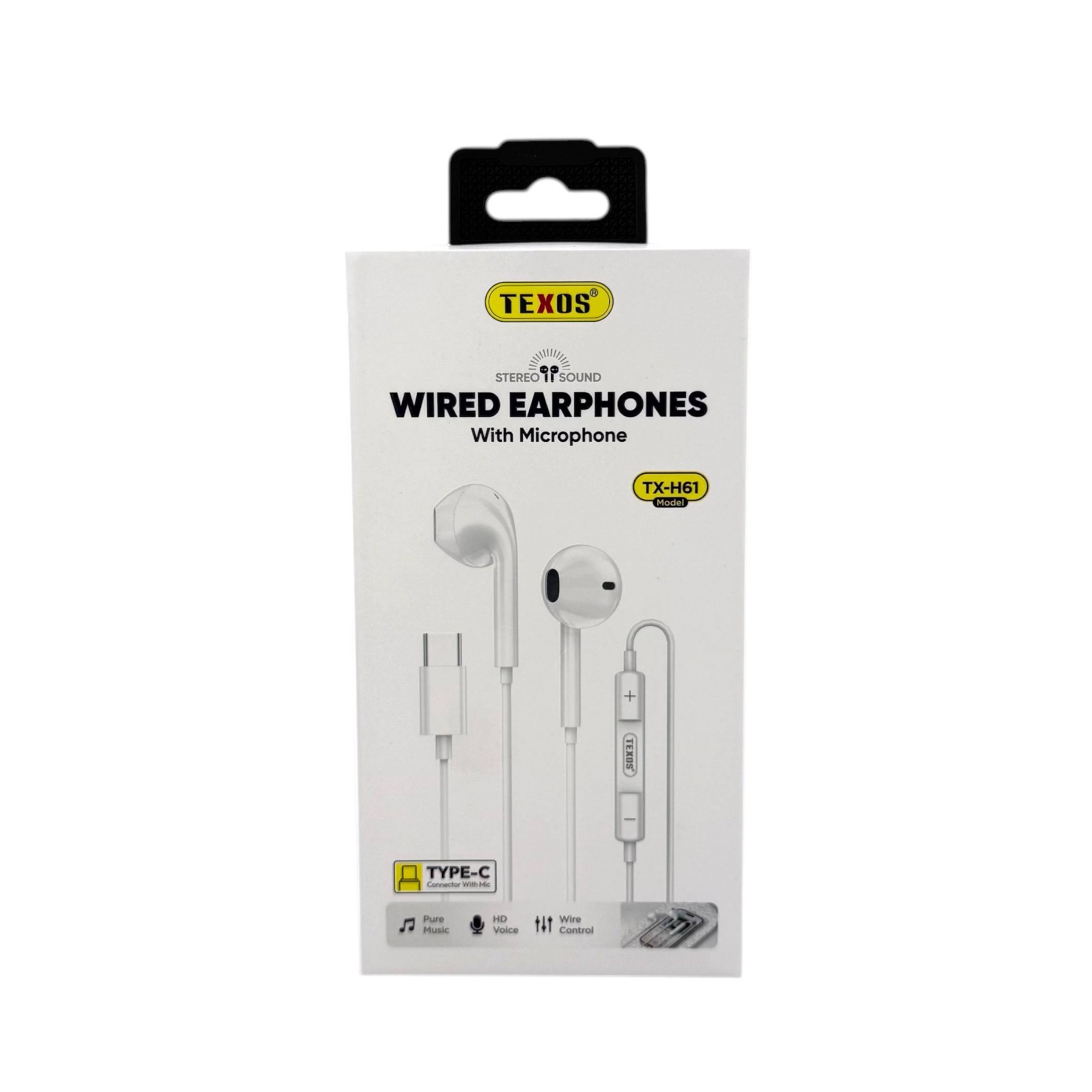Texos TX-H61 Type-C Wired Earphones With Microphone