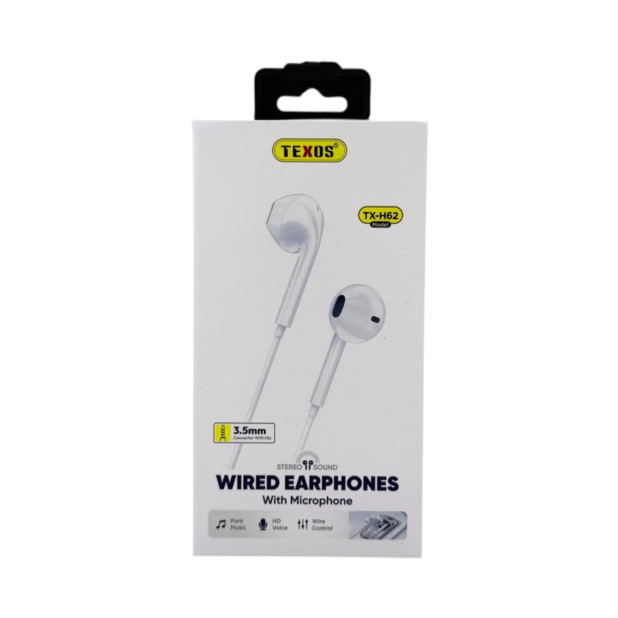TEXOS TX-H62 Wired Earphones with 3.5mm Connector and Microphone