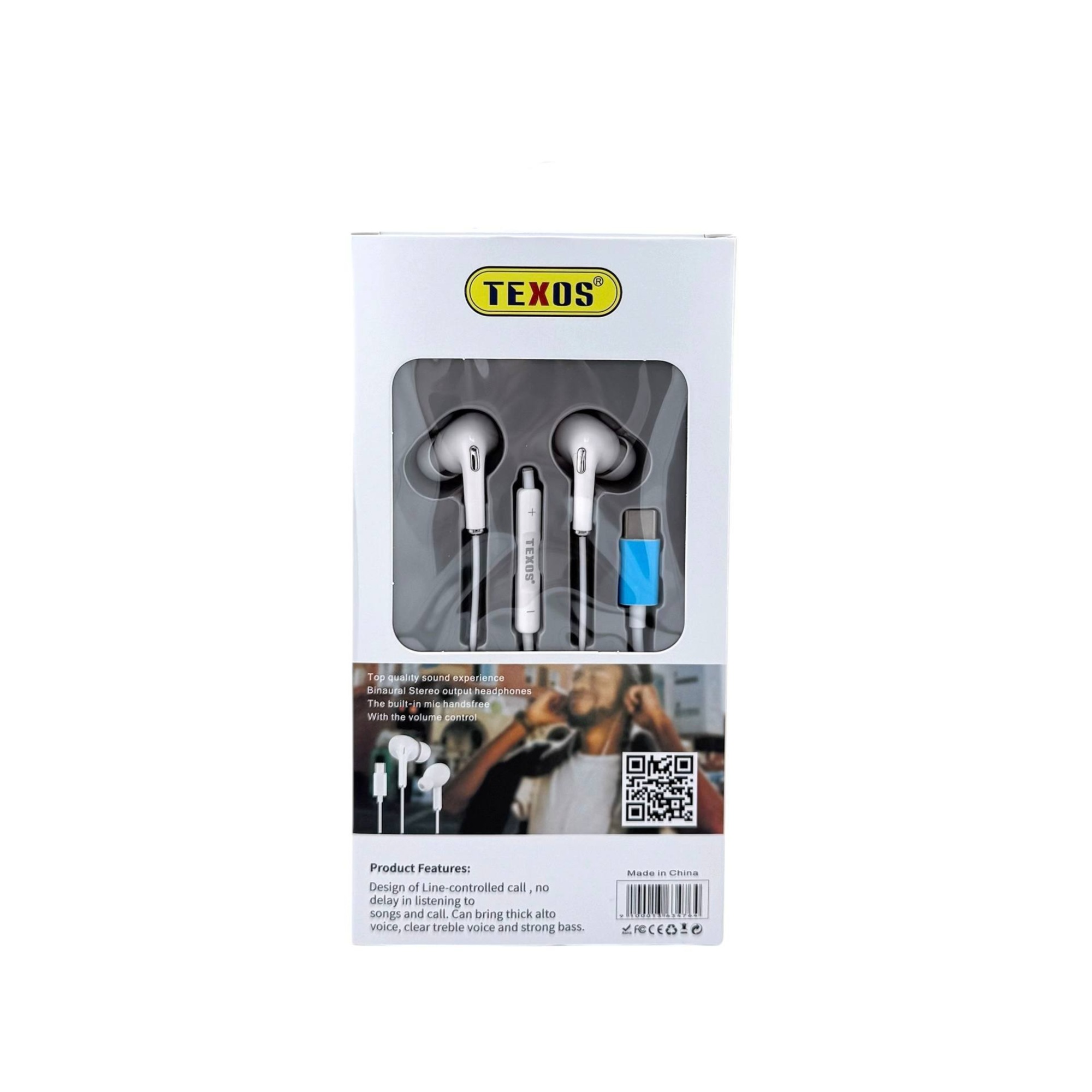 Texos TX-H64 Type-C Earphones with In-Line Microphone and Volume Control — image 2