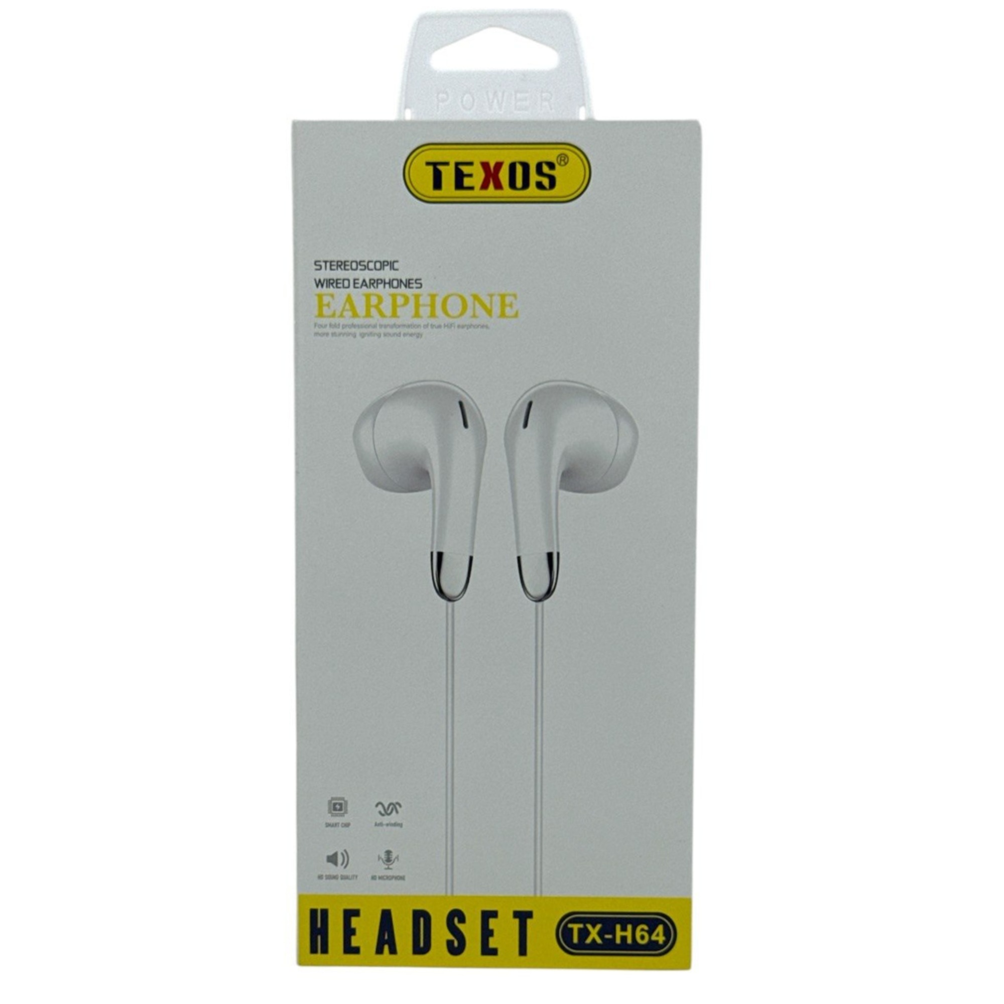 TEXOS TX-H64N Stereoscopic Wired Earphones with HD Microphone