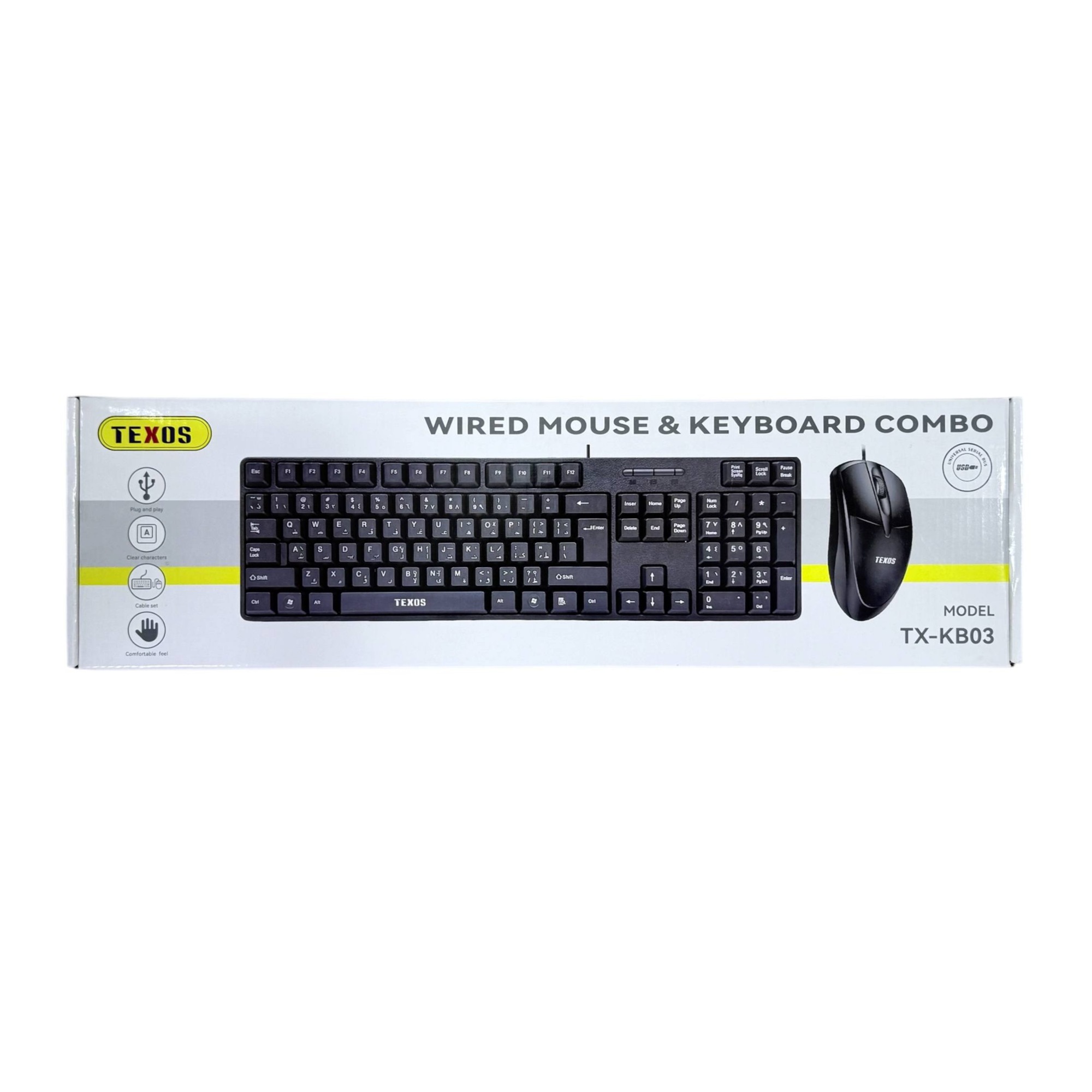 Texos TX-KB03 Wired Mouse & Keyboard Combo