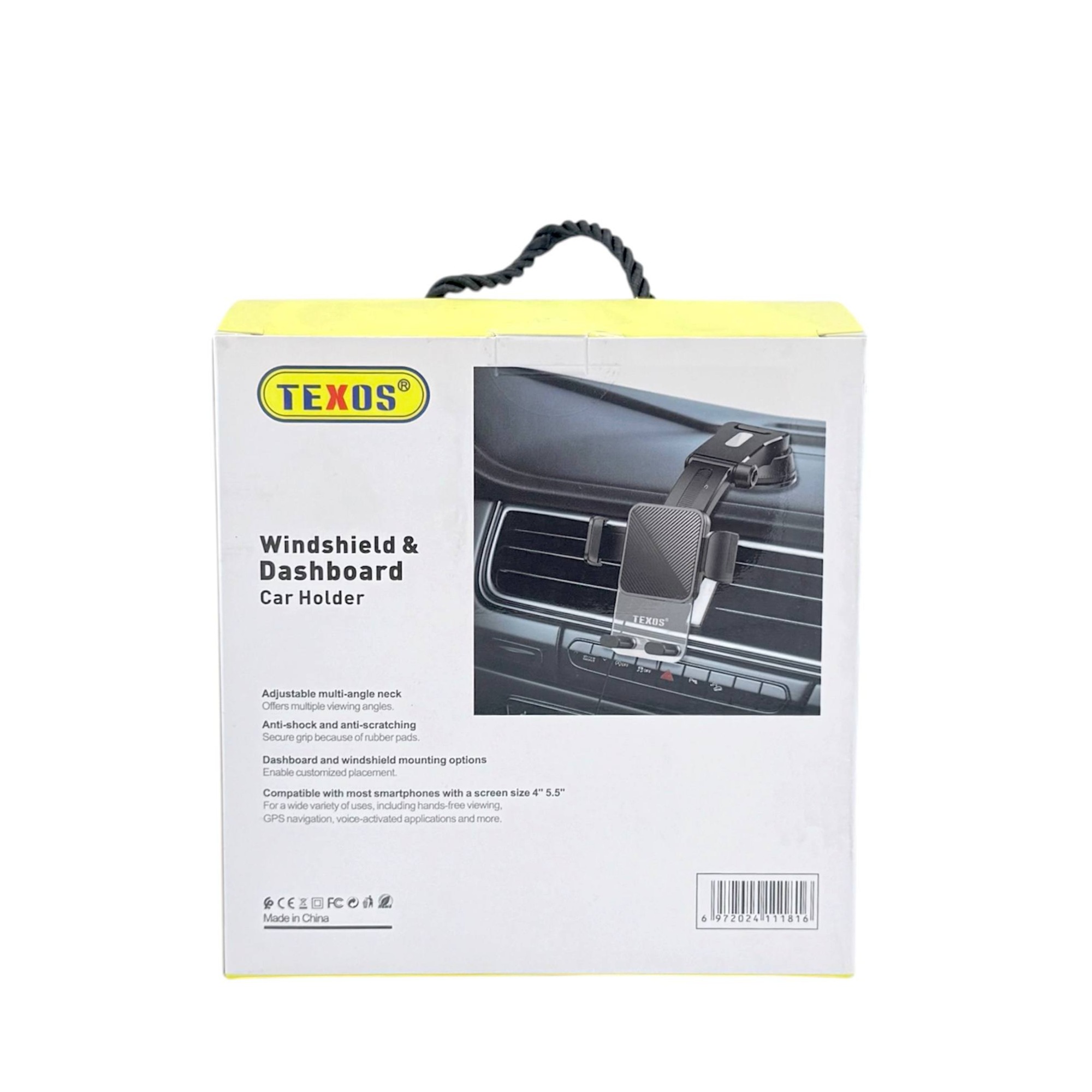 Texos TX-MH21 Shockproof Car Mount - Adjustable Dashboard and Windshield Phone Holder — image 2