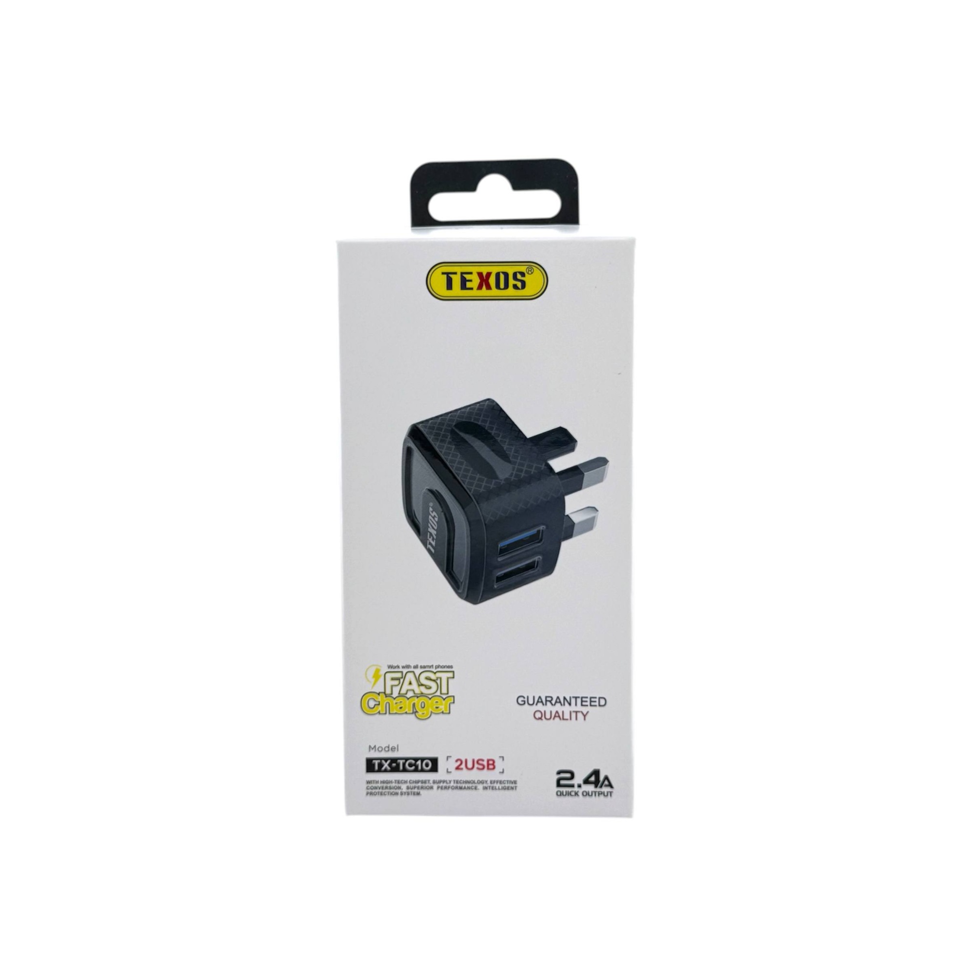TEXOS TX-TC10 2.4A Dual USB Fast Wall Charger