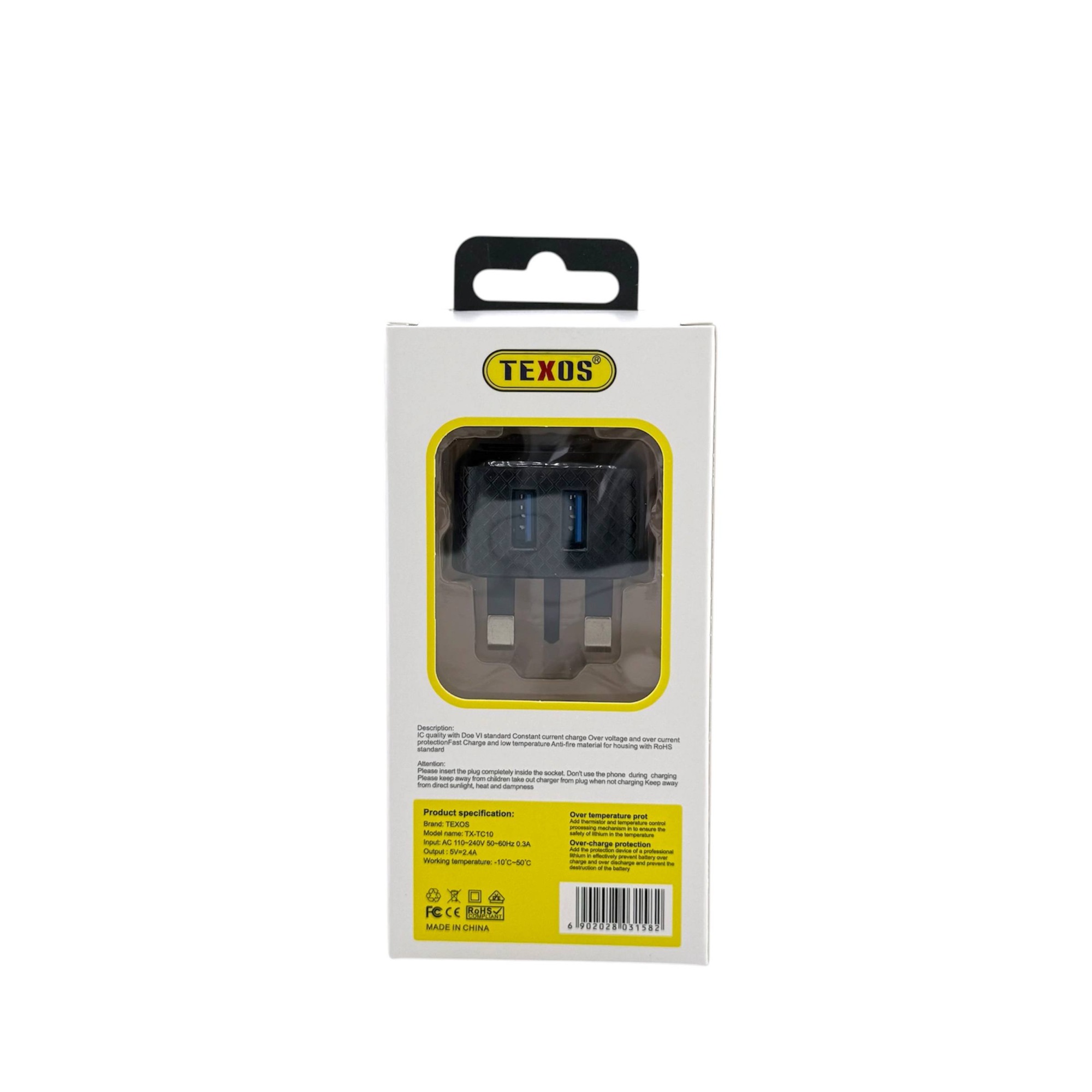 TEXOS TX-TC10 2.4A Dual USB Fast Wall Charger — image 2