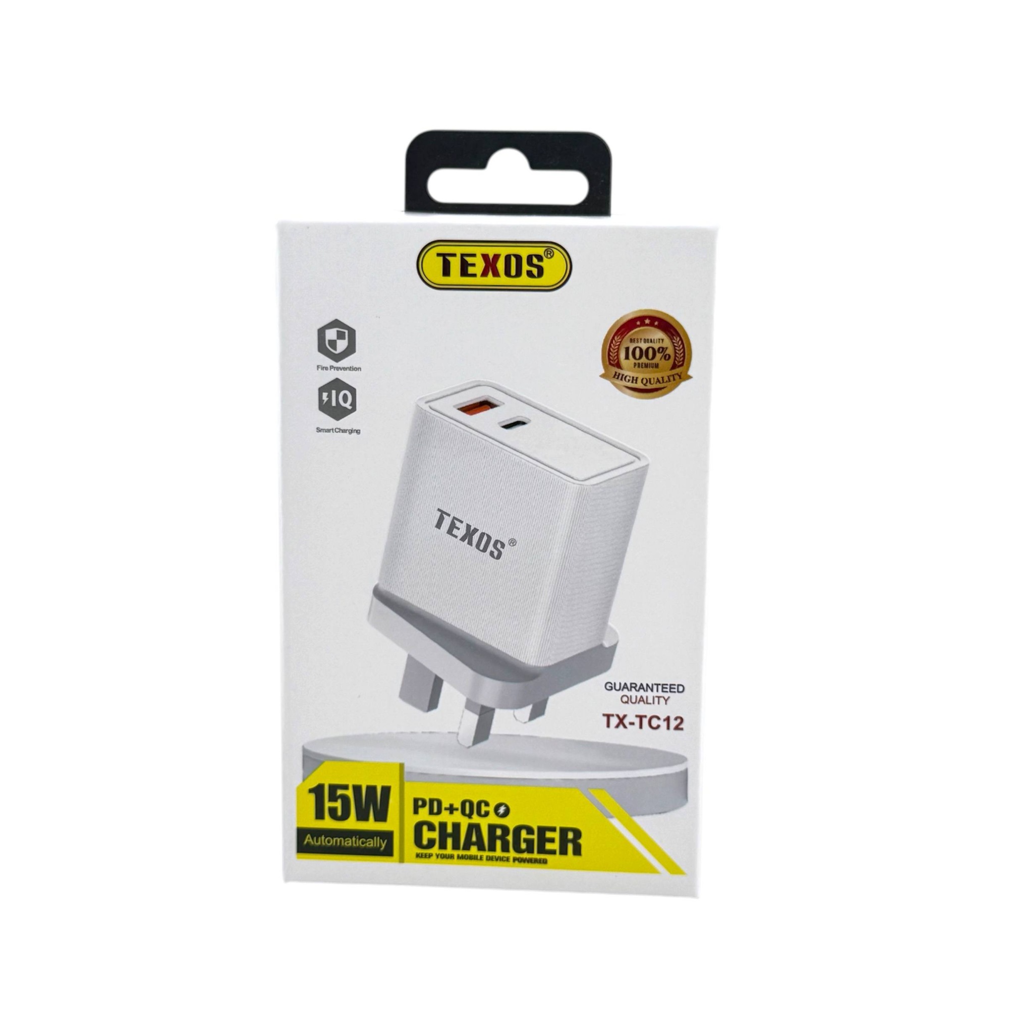 Texos TX-TC12 15W Dual Port PD + QC Power Adapter